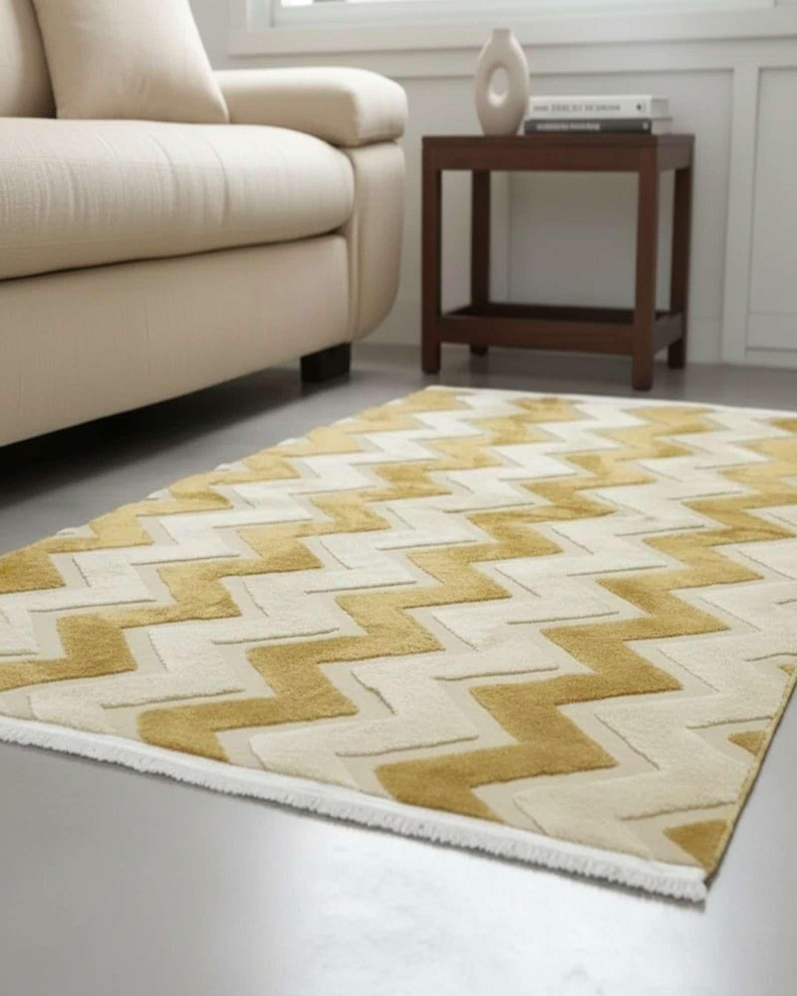 ALFOMBRA TEXTURIZADA DISEÑO JACQUARD ANTIDESLIZANTE 180X200 CM A01-4