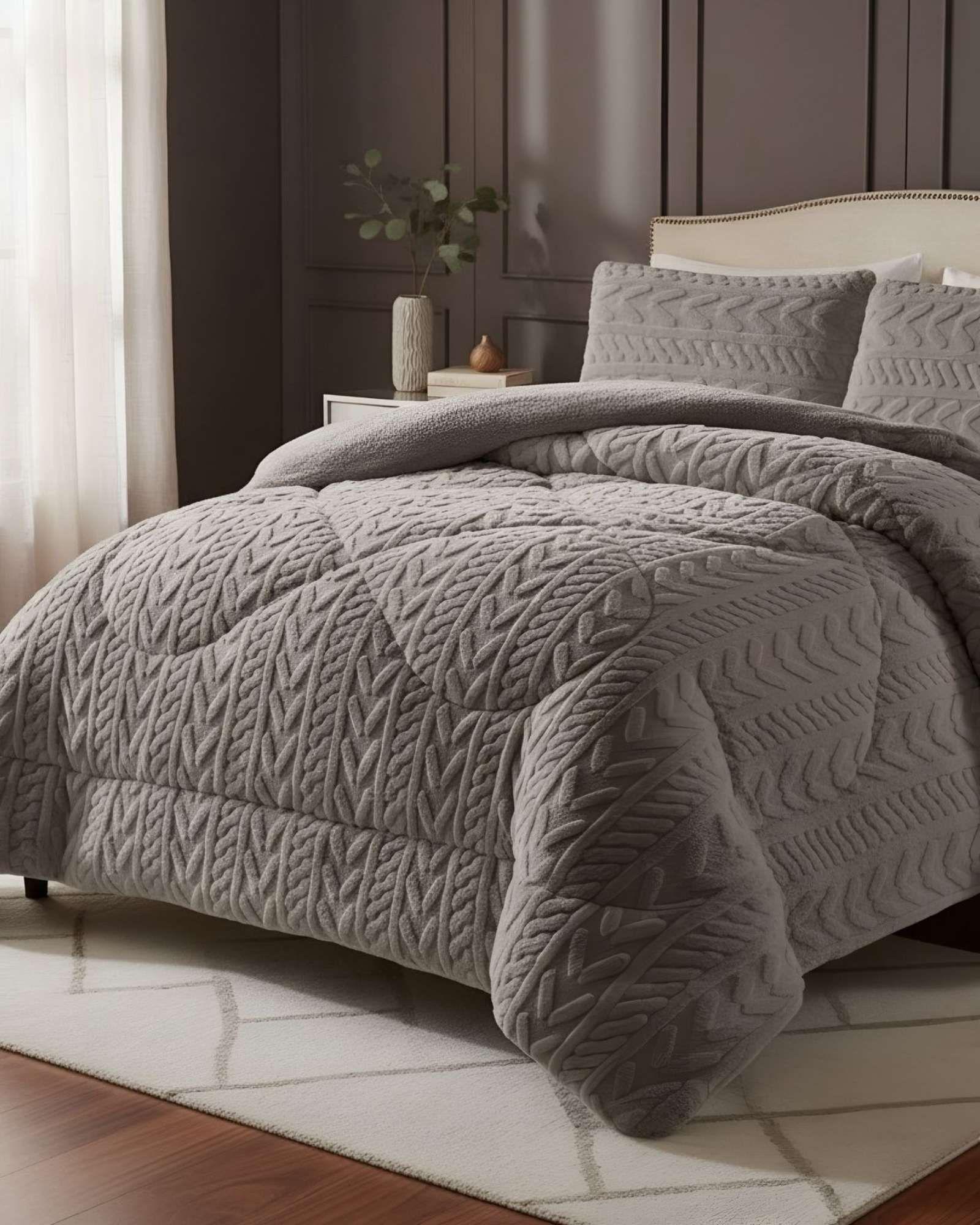 COBERTOR ELEGANTE DE INVIERNO CON CHIPORRO KING15-3