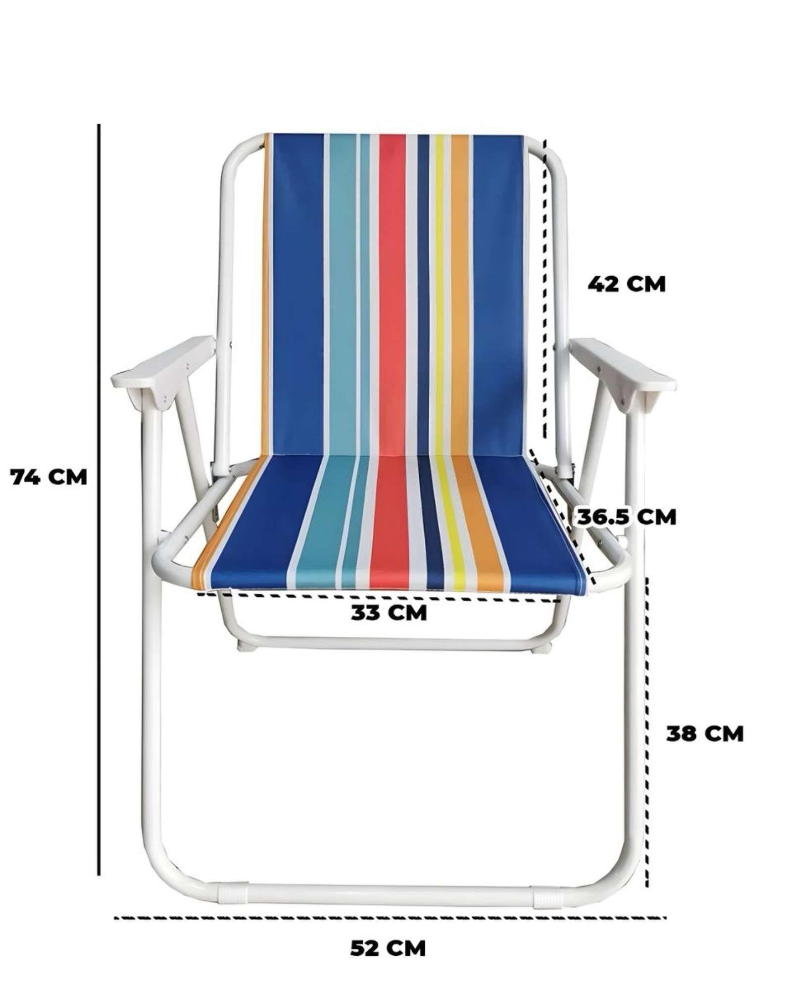 Pack de 2 Sillas De Playa o Camping Plegable Multicolor-2