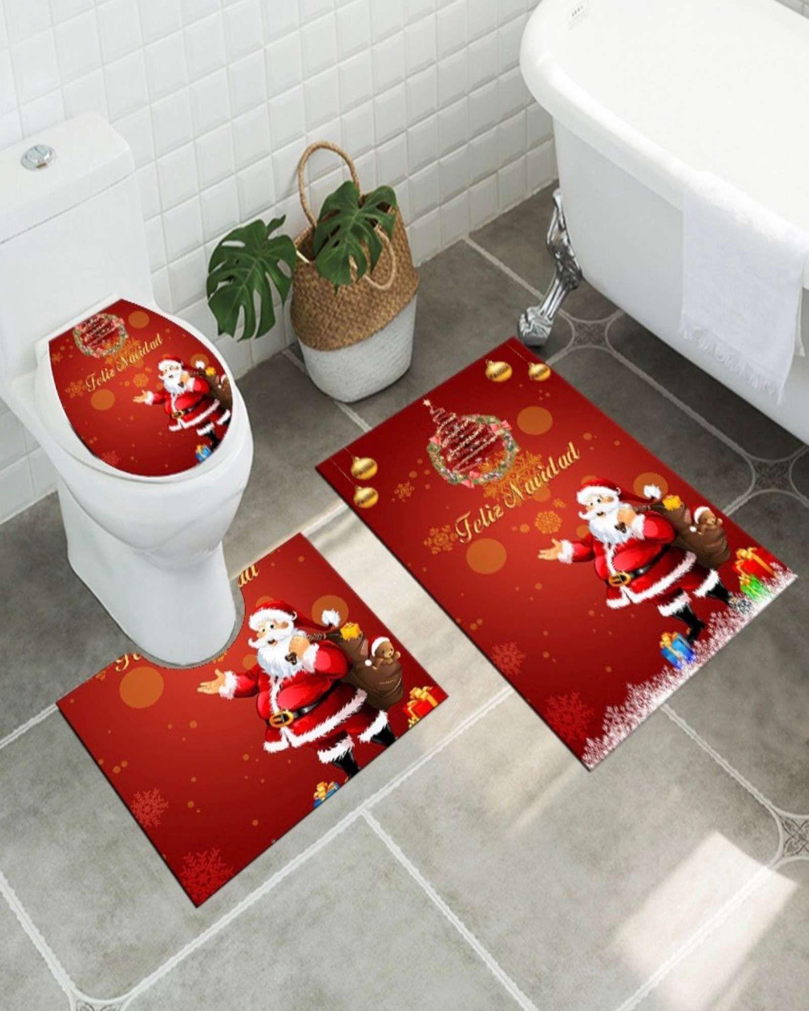 Juego de Alfombra de baño de Navidad 3 piezas A7-3