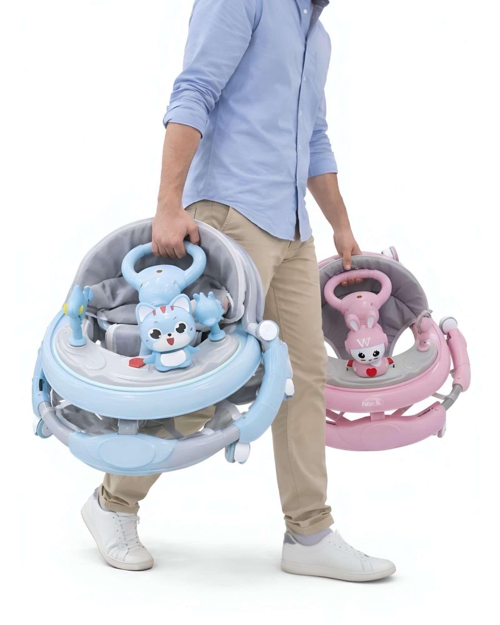 Pack 2 Andador de Bebe Gemelos con Juegos Interactivos Azul y Rosado-2