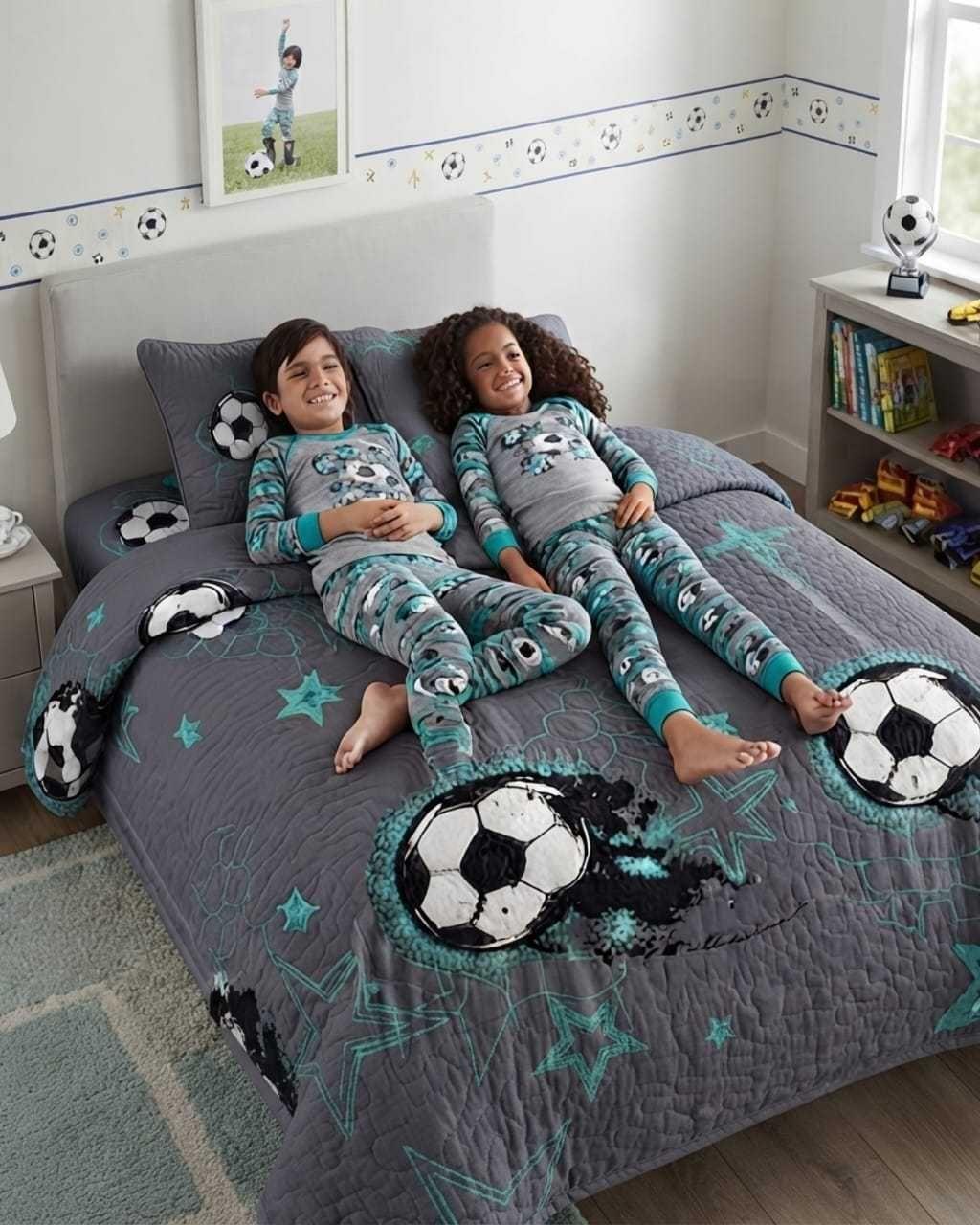 Cubrecama Quilt de Verano Plaza y Media Diseños Infantiles Mas Funda.-4