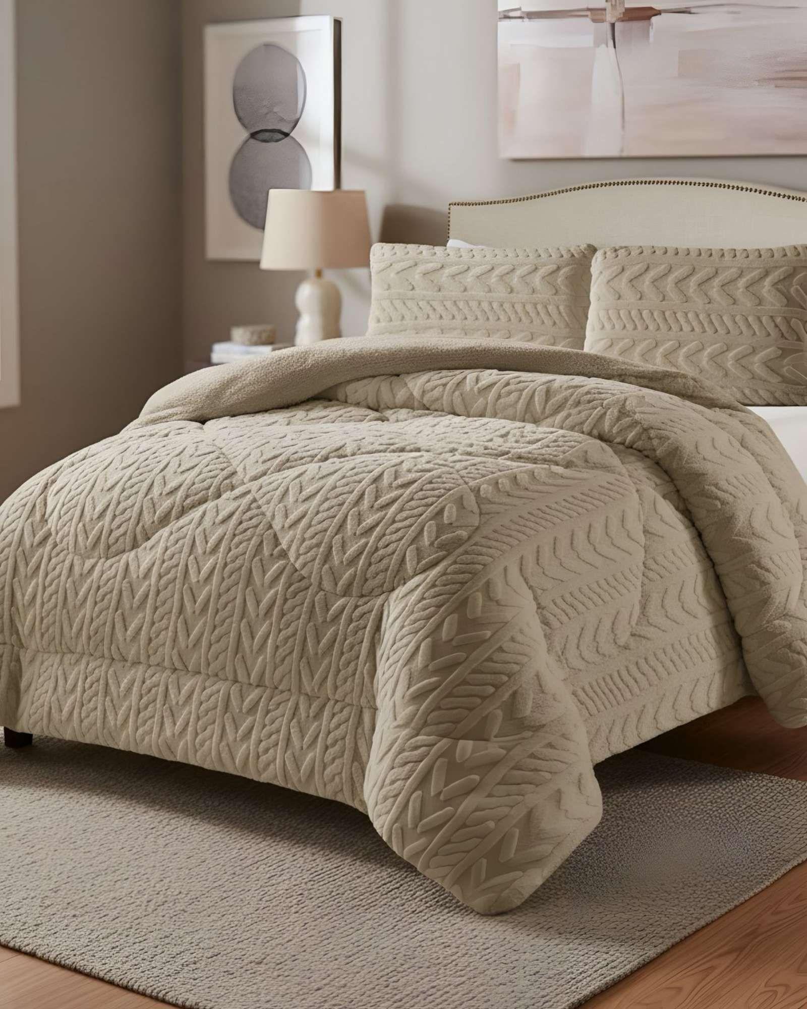 COBERTOR ELEGANTE DE INVIERNO CON CHIPORRO KING13-3