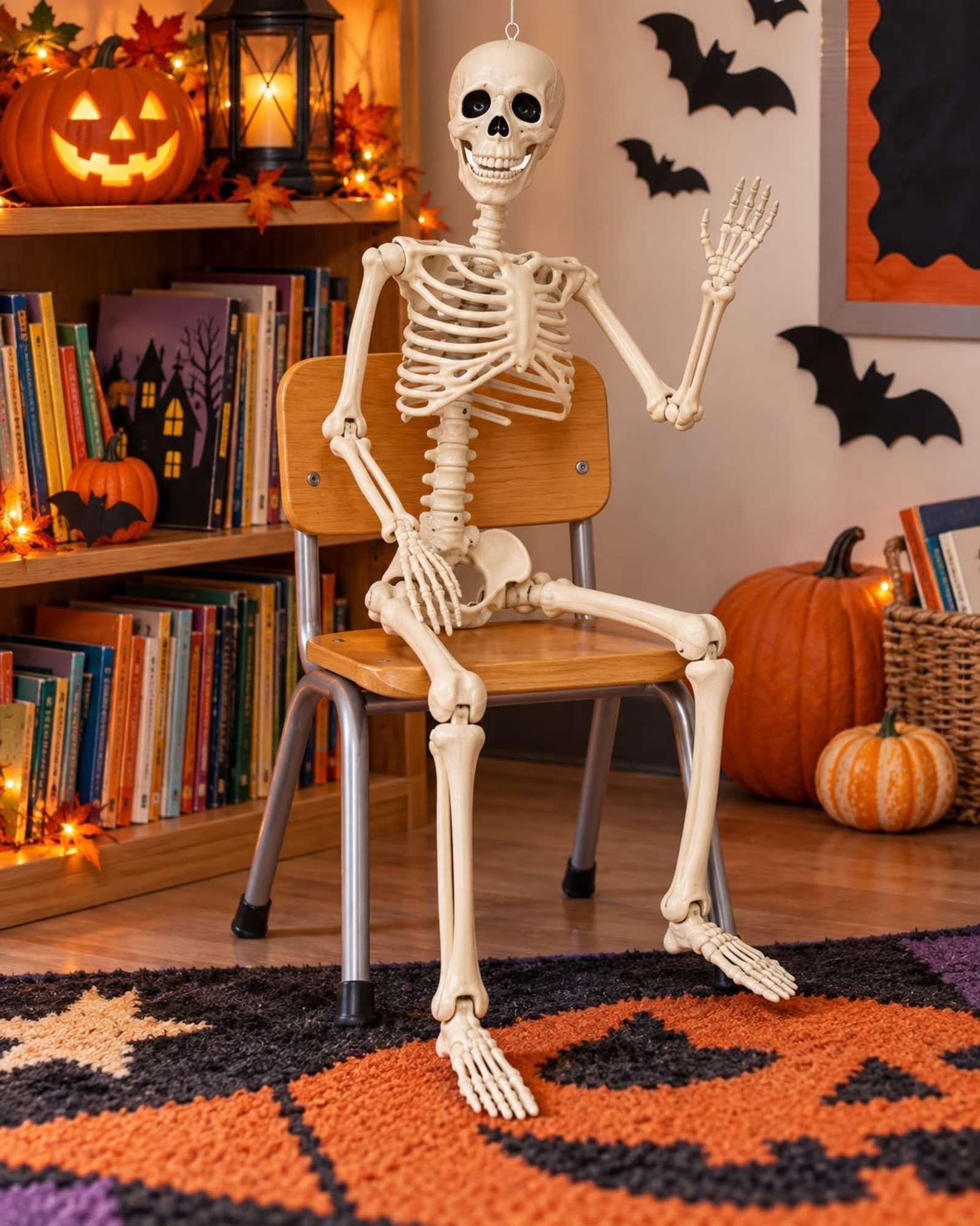 Adorno Esqueleto Articulado Halloween 90 cm-3