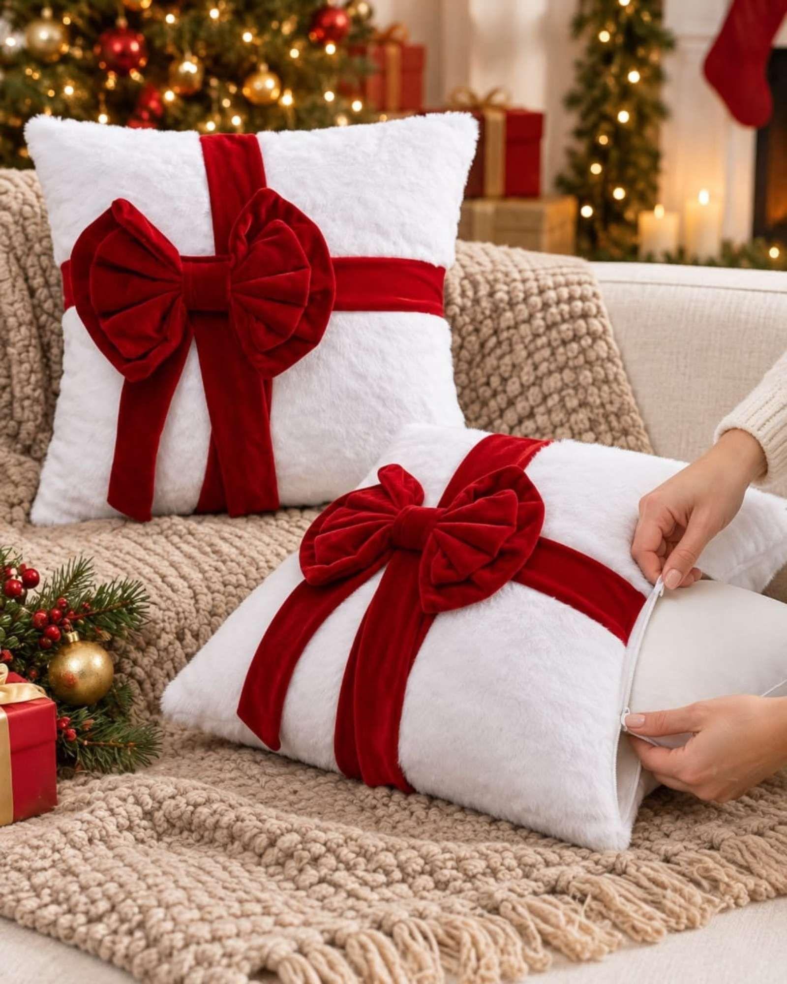 Pack de 2 Fundas para Cojín de Navidad 45x45 cm 7-3