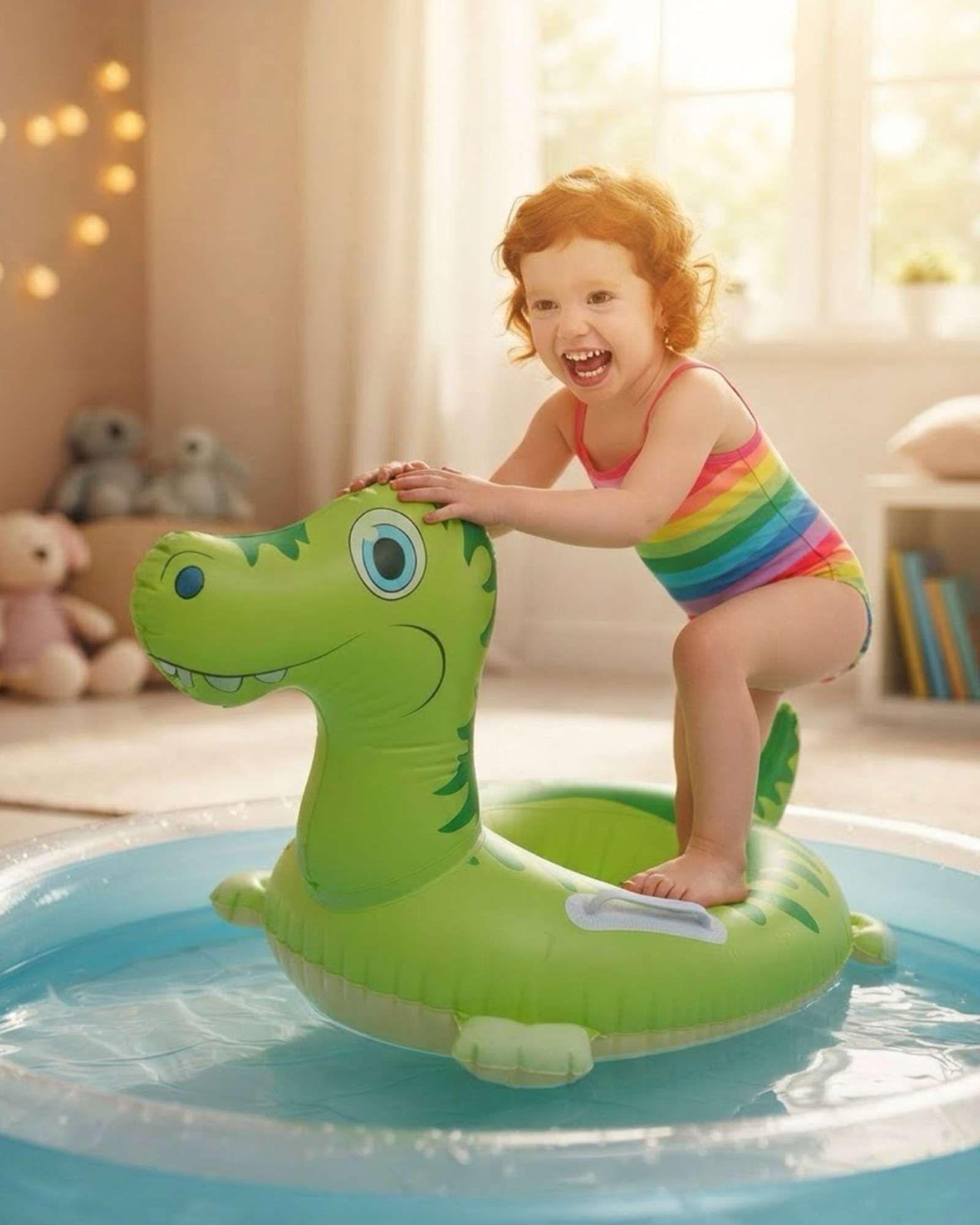 Flotador Infantil Inflable con Asas Diseño Animal para Piscina1-2