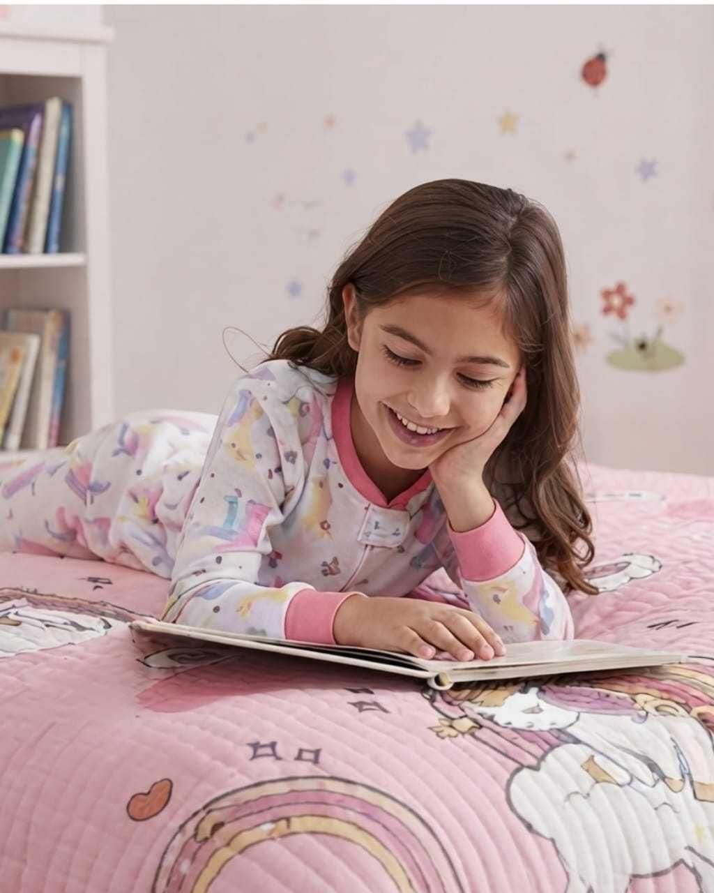 Cubrecama Quilt de Verano Plaza y Media Diseños Infantiles Mas Funda.-3
