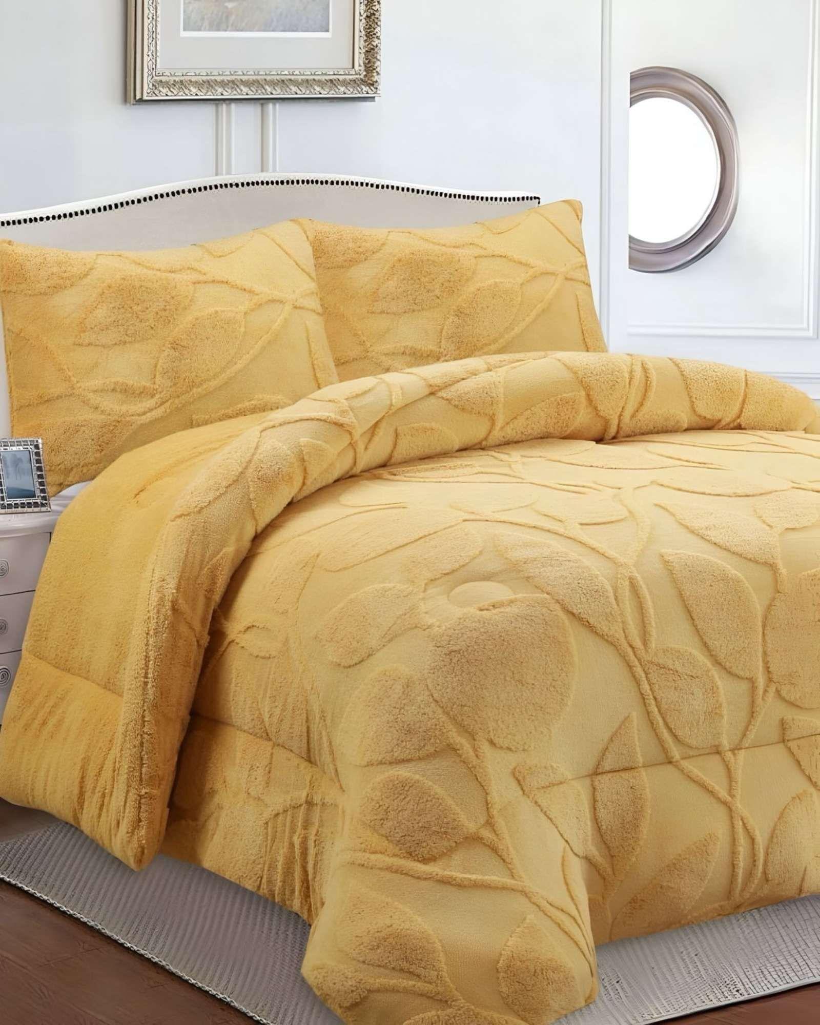 Cubrecama Acolchado con chiporro diseño Texturizado Hojas 2 Plazas  TF5-2