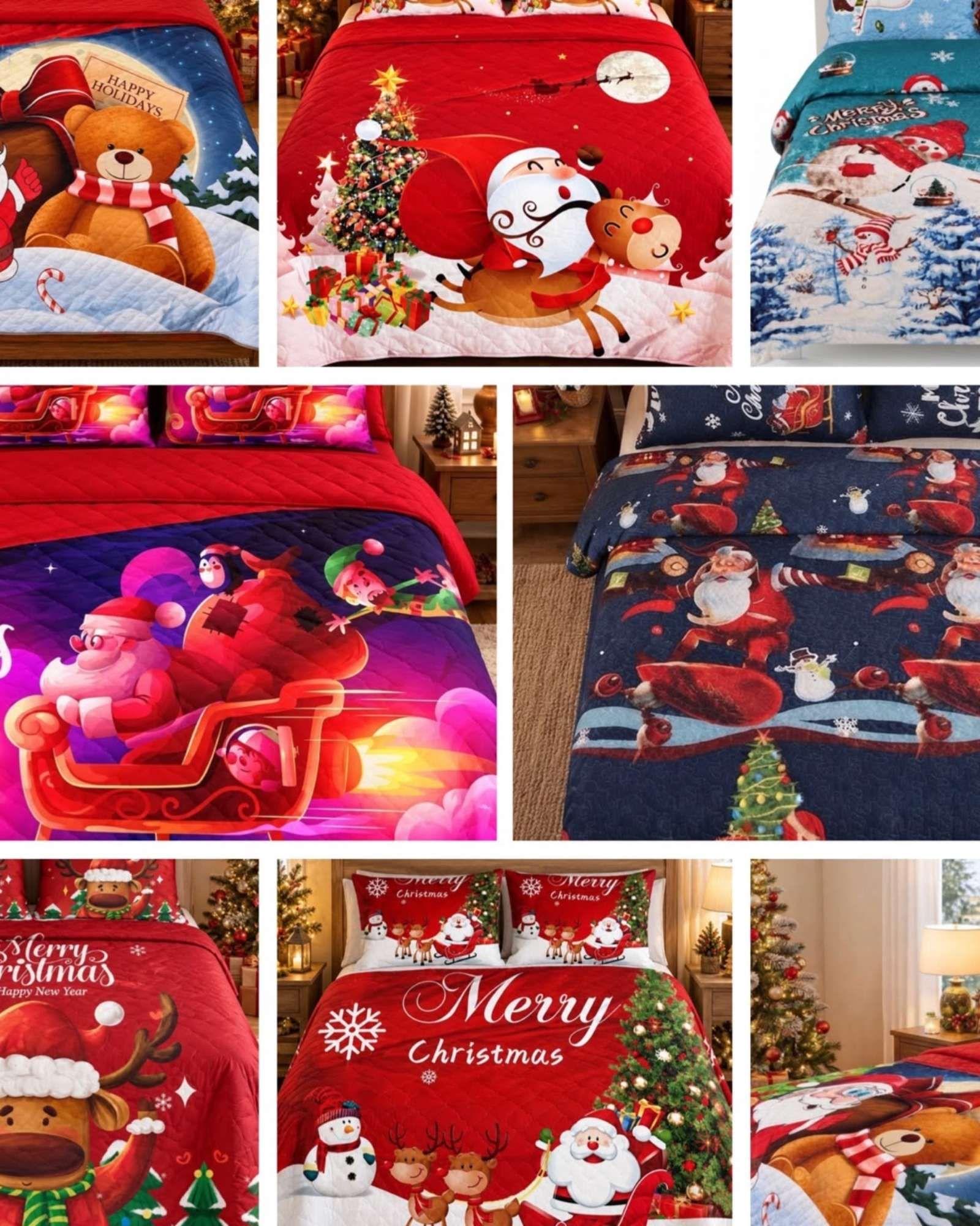 Cubrecama Quilt Navideño 2 Plazas con Diseño  A3-6