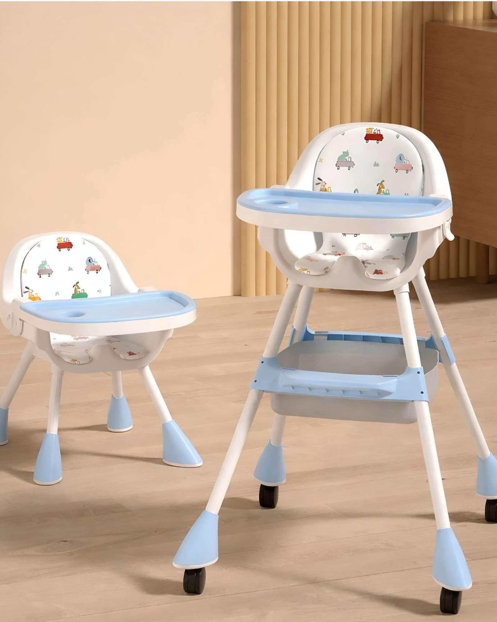 Silla de Comer multifuncional 3 en 1 para Bebé Azul-3