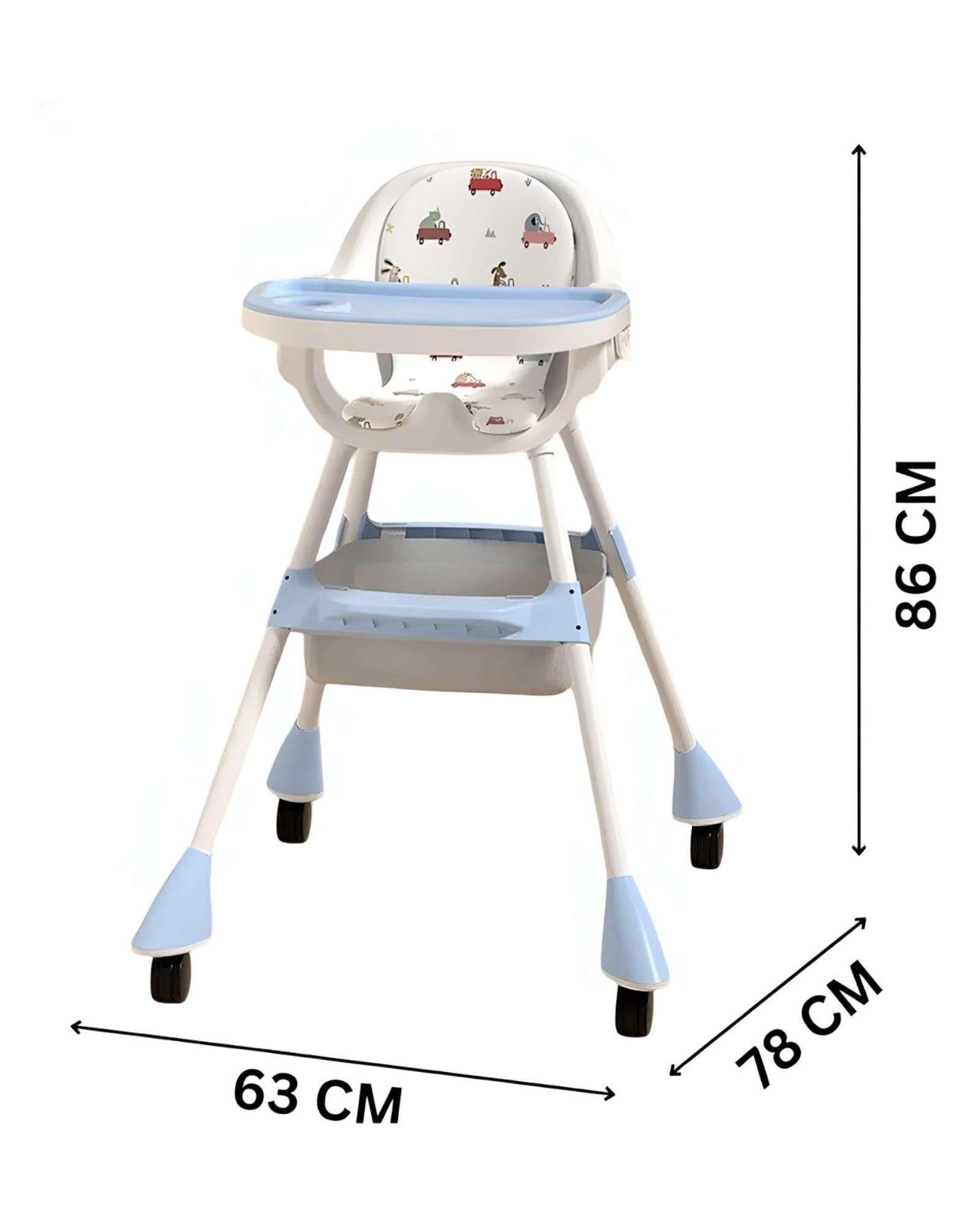 Silla de Comer multifuncional 3 en 1 para Bebé Azul-4