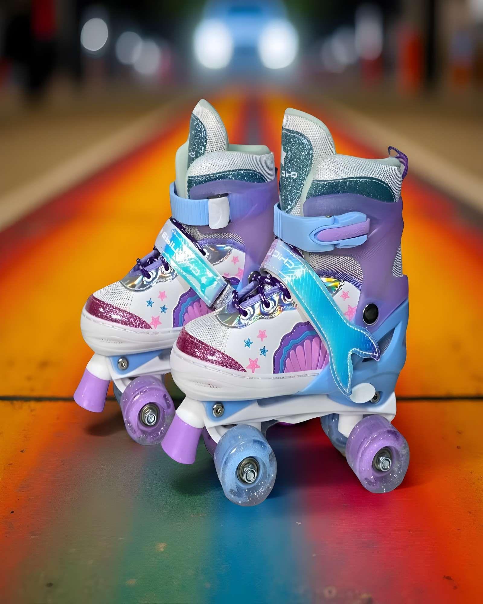 PATIN 4 RUEDAS CON LUCES Y KIT TALLA M 35-38 A31-3