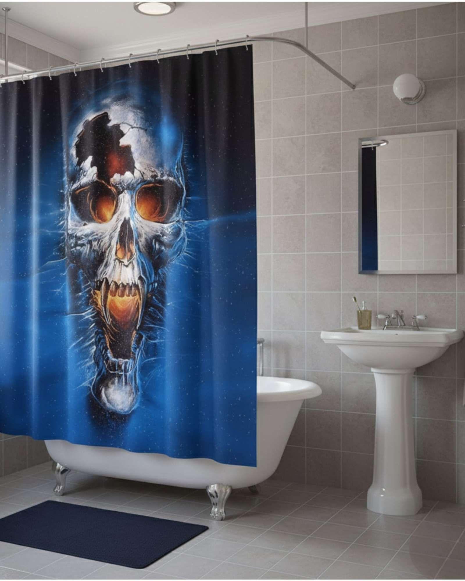 Juego de Cortina de Baño Tela Género + Forro Impermeable T30-1