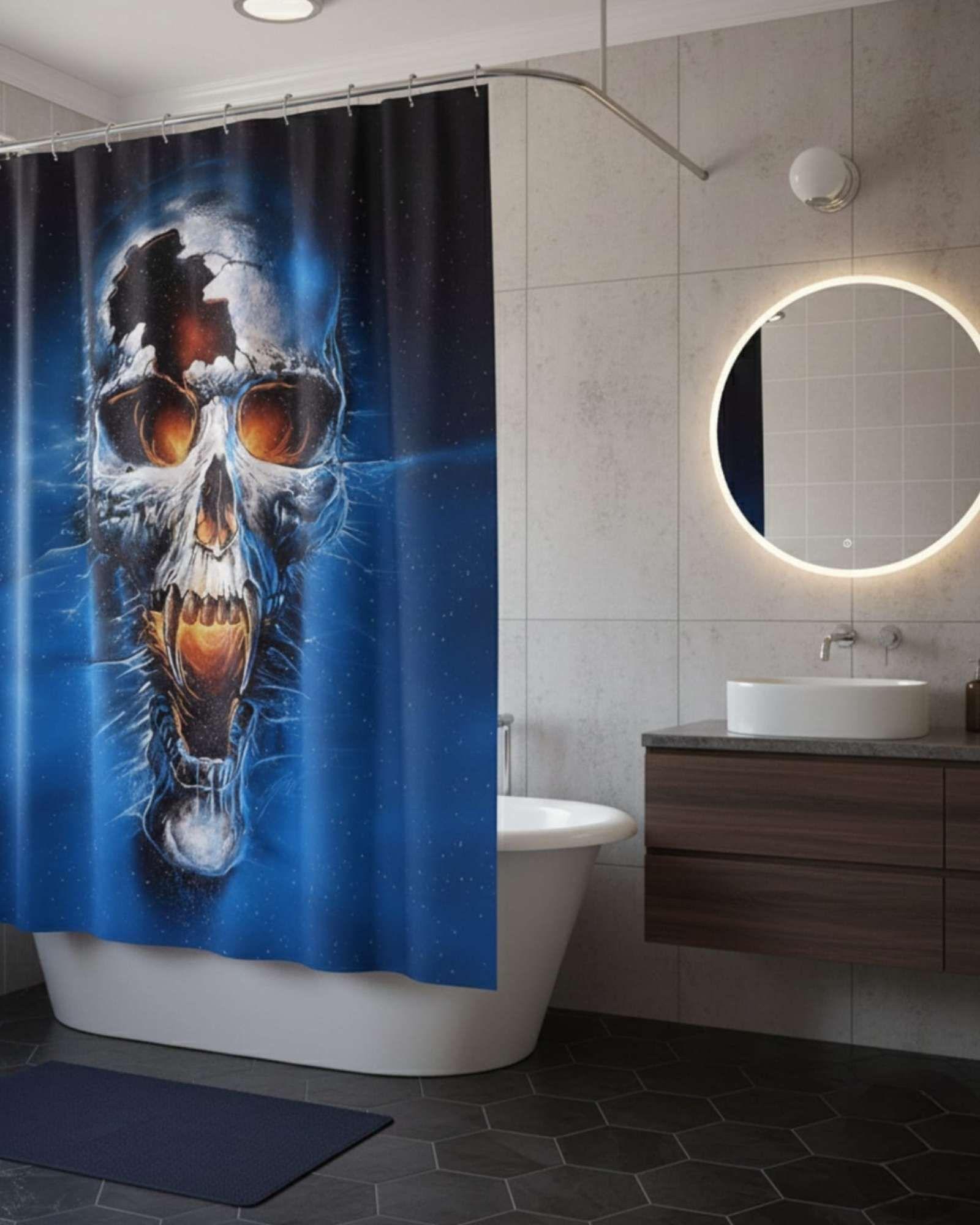 Juego de Cortina de Baño Tela Género + Forro Impermeable T30-2