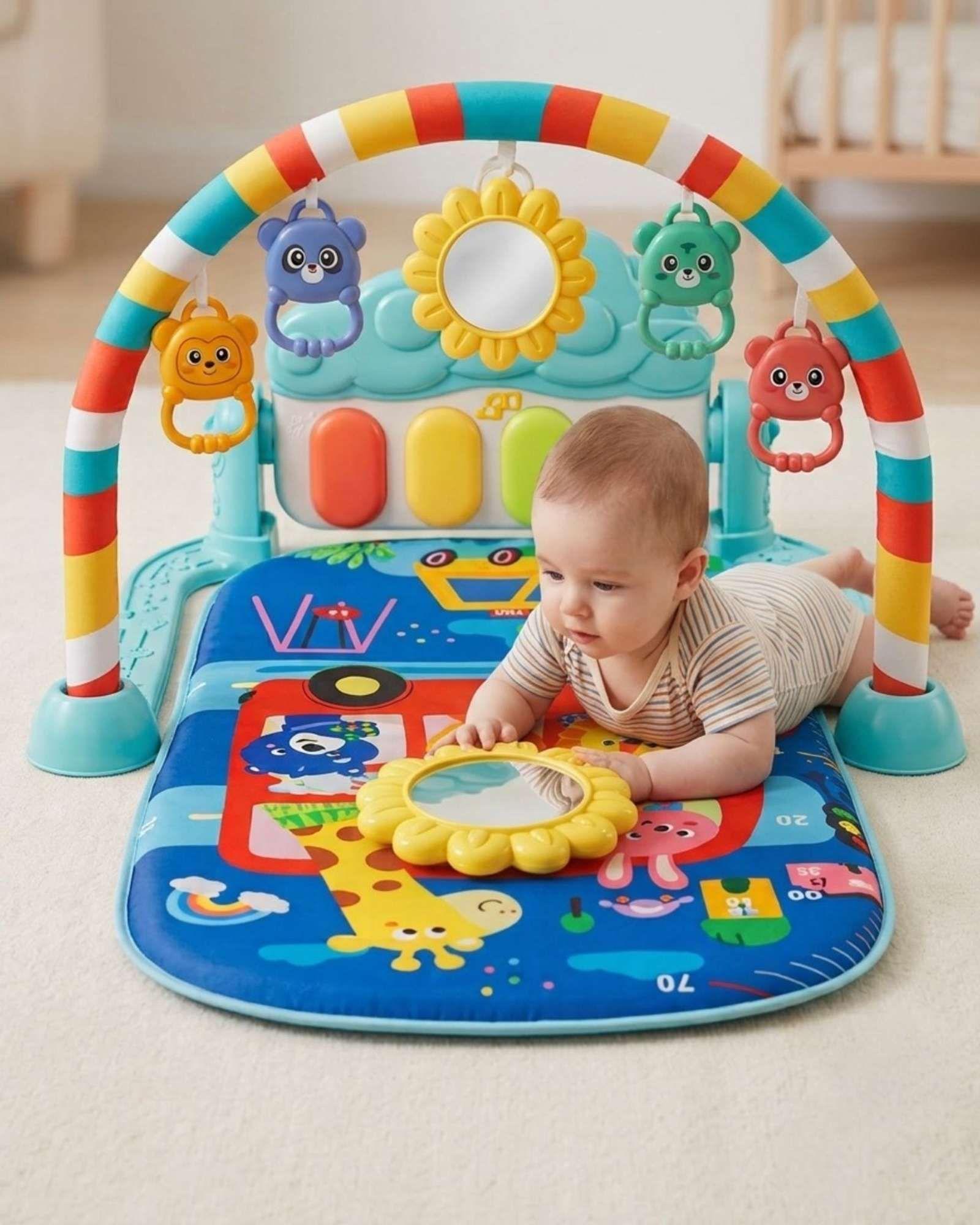 Gimnasio Para Bebés con Piano Multifuncional,Sonidos y Luces-4