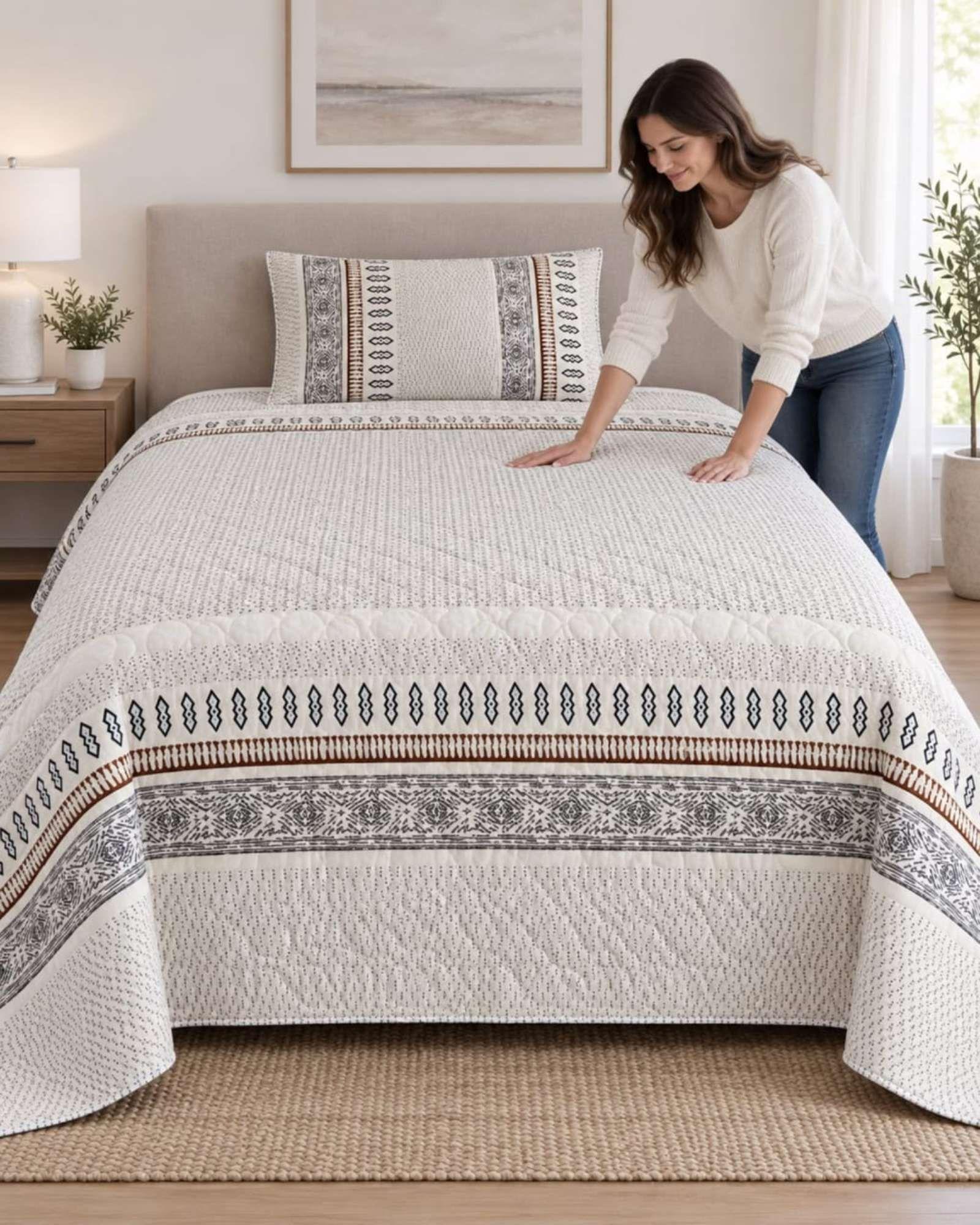 Cubrecama Quilts Plaza y Media  Con Funda De Almohada C14-4