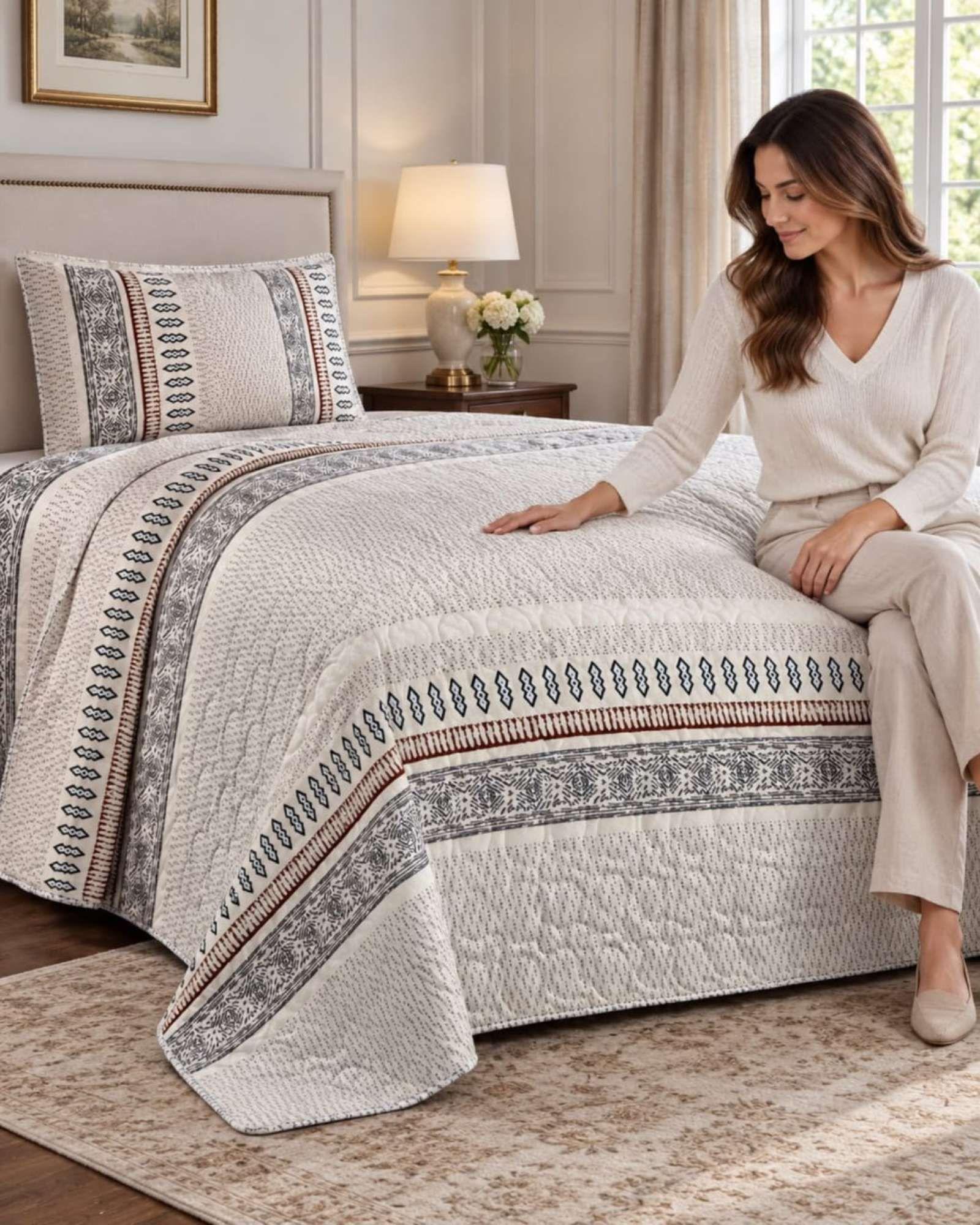 Cubrecama Quilts Plaza y Media  Con Funda De Almohada C14-5