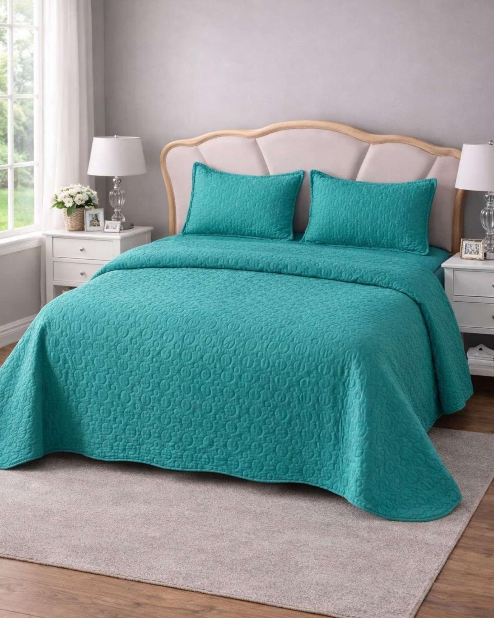 SABANA CON CUBRECAMA DE VERANO KING + 2 ALMOHADAS s59-2