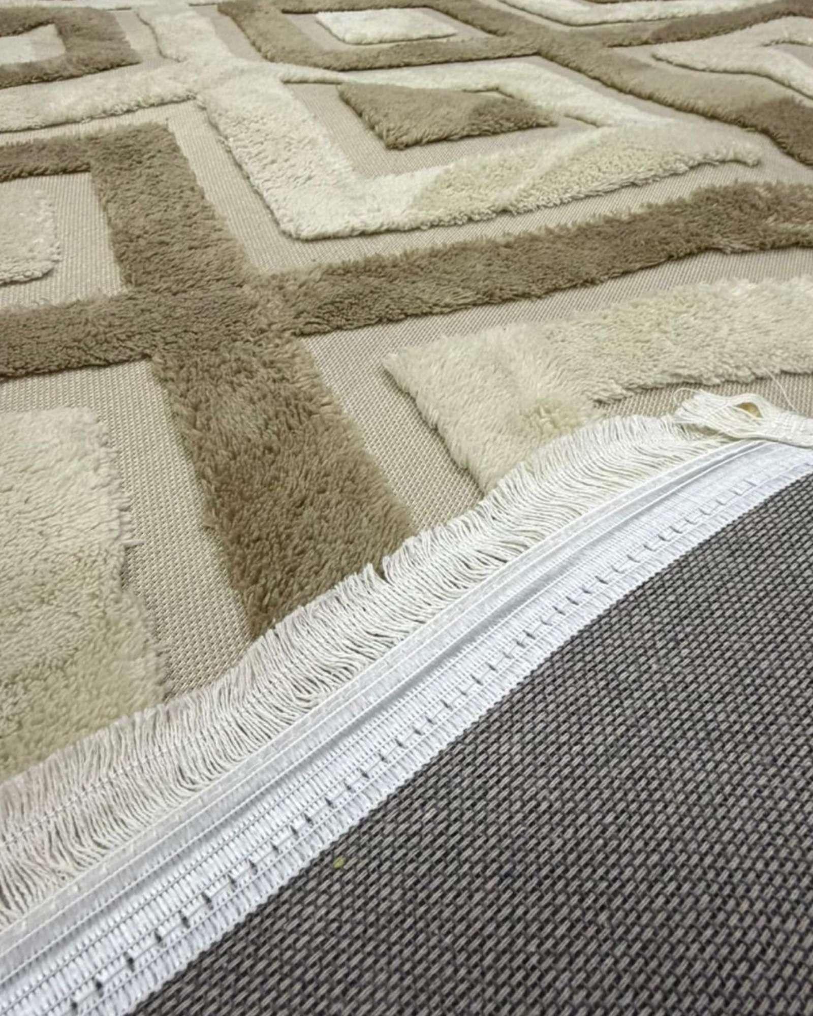 ALFOMBRA TEXTURIZADA DISEÑO JACQUARD ANTIDESLIZANTE 200X240 CMC A10-4