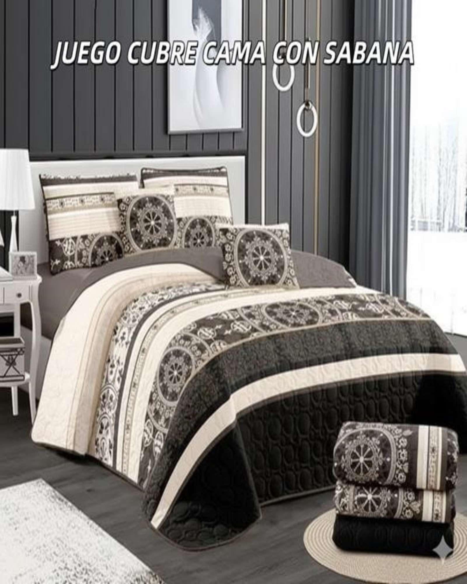 SABANA CON CUBRECAMA DE VERANO KING + 2 ALMOHADAS s84-3