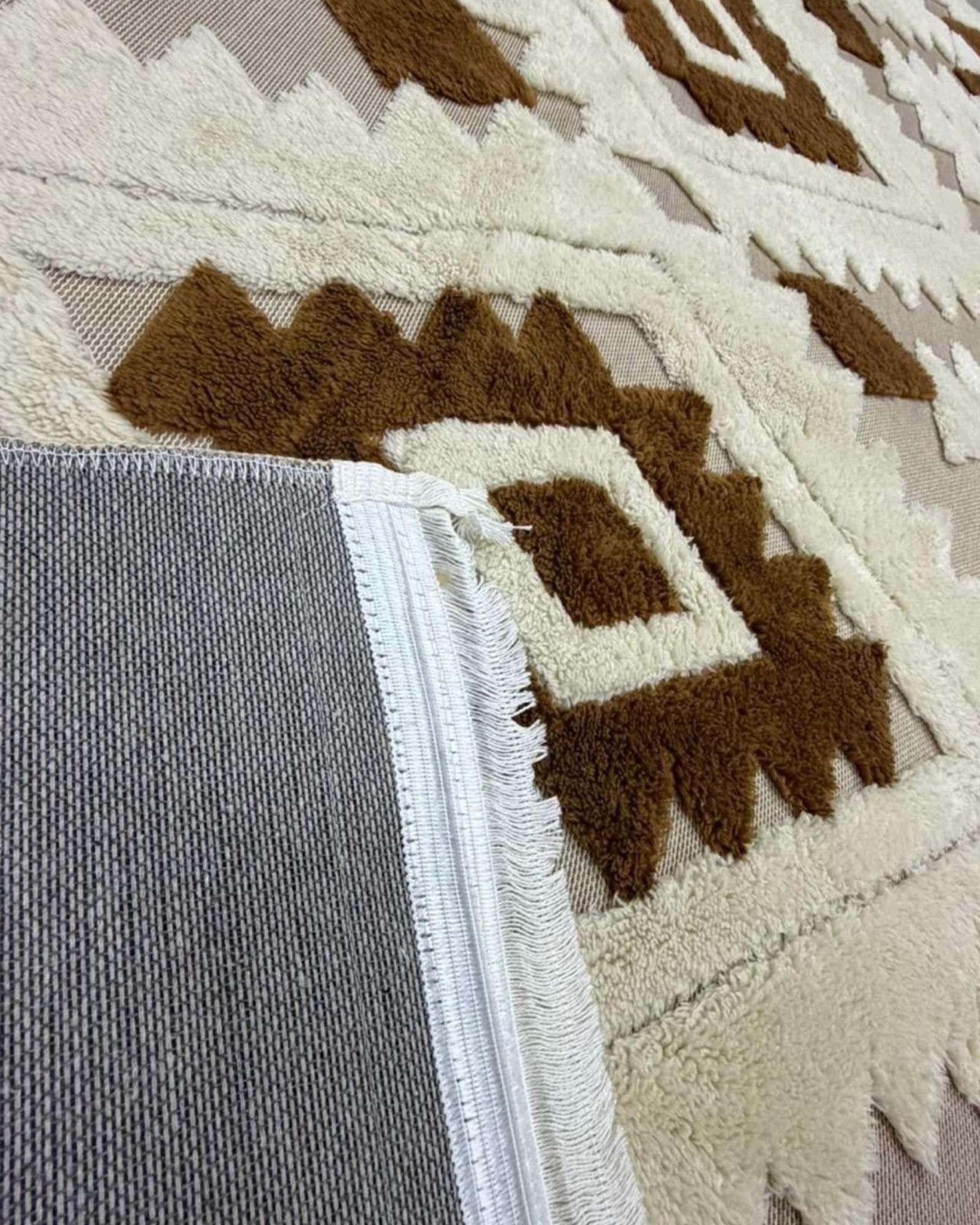 ALFOMBRA TEXTURIZADA DISEÑO JACQUARD ANTIDESLIZANTE 150X200 CM A05-4