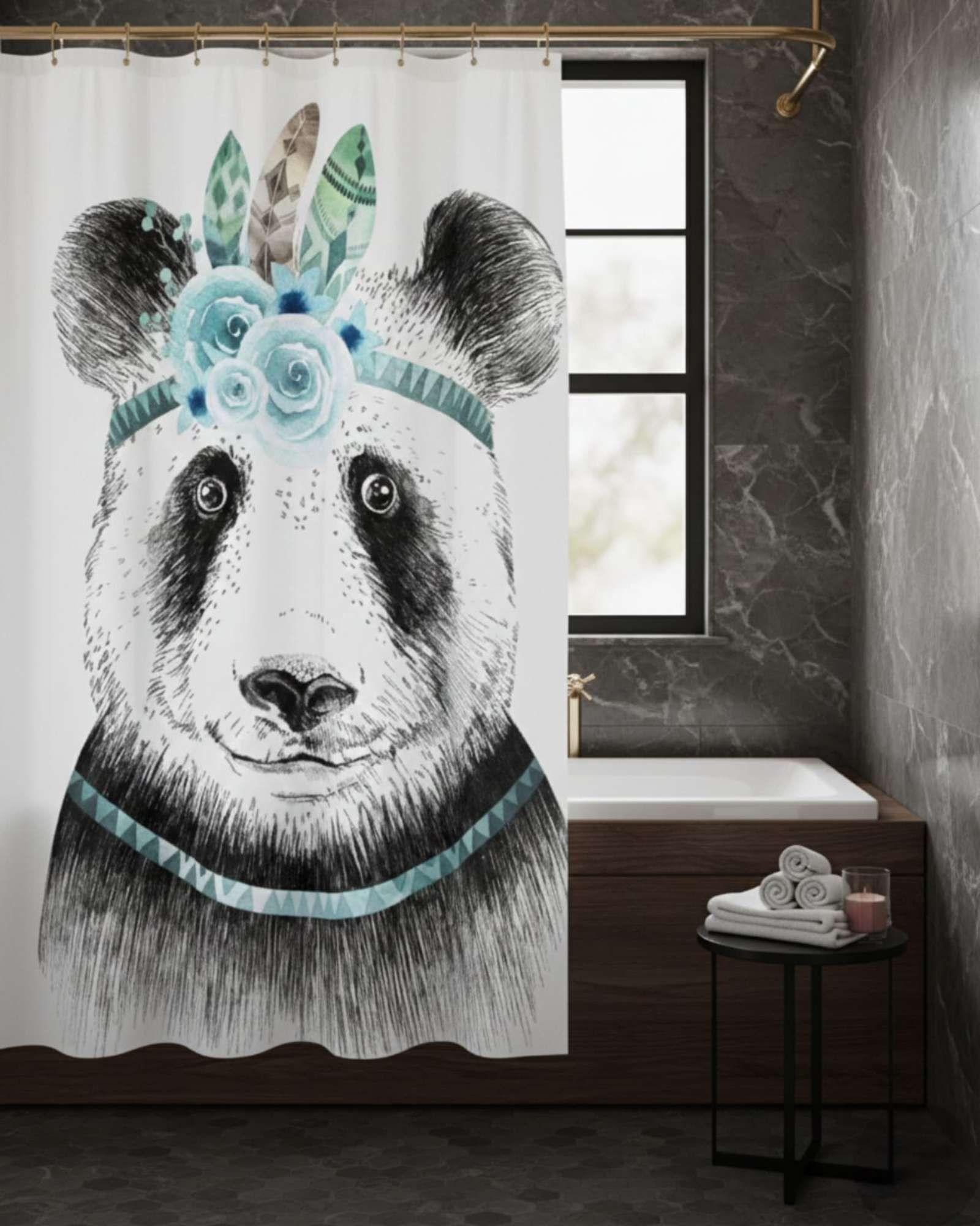 Juego de Cortina de Baño Tela Género + Forro Impermeable T27-1