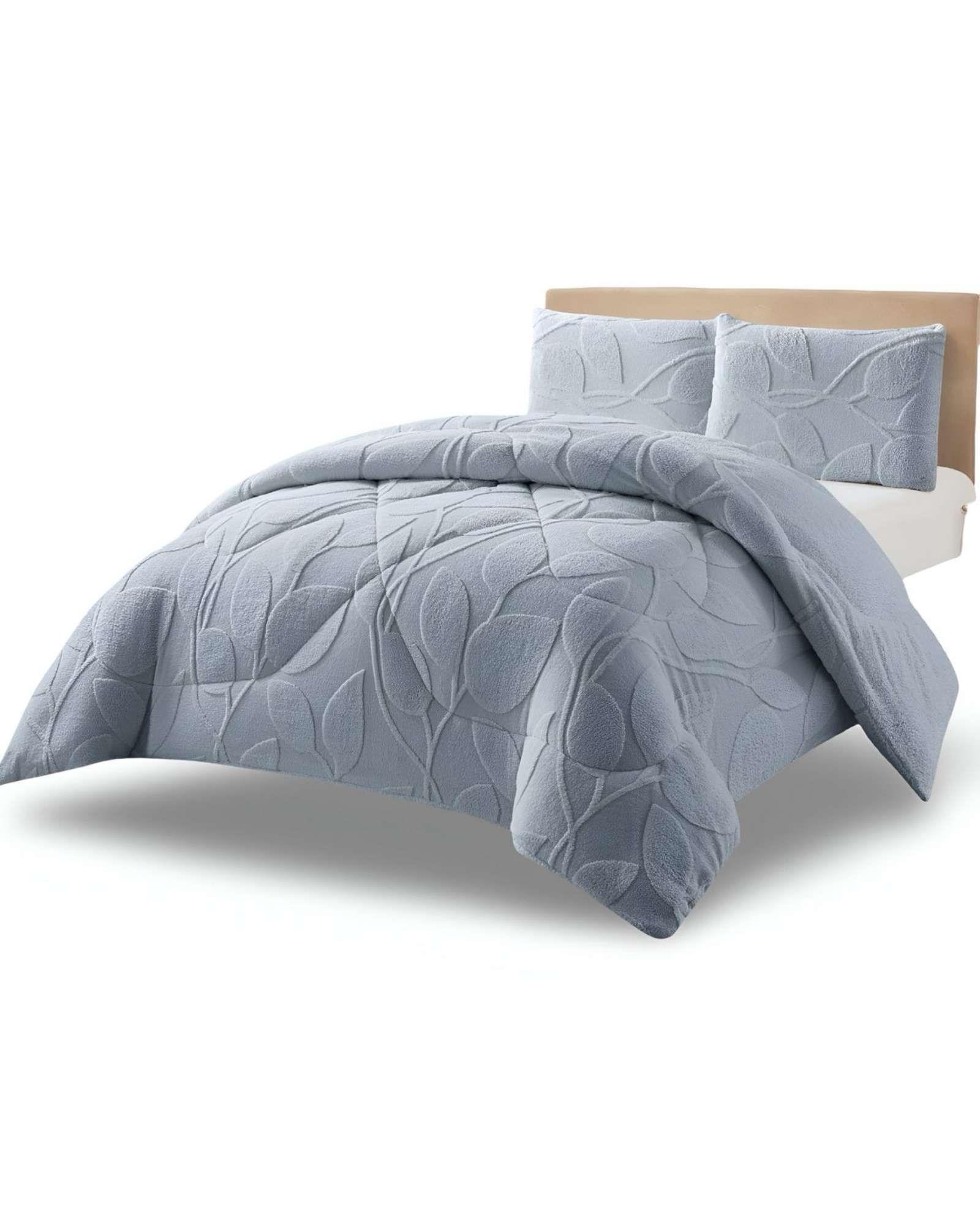 Cubrecama Acolchado con chiporro diseño Texturizado Hojas King K11-4