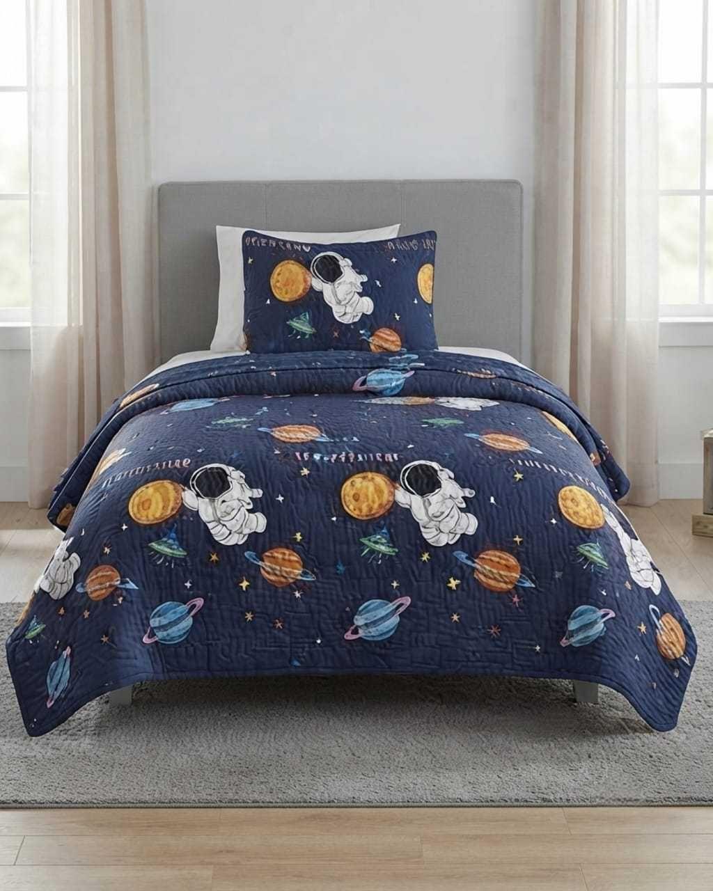 Cubrecama Quilt de Verano Plaza y Media Diseños Infantiles Mas Funda.-0