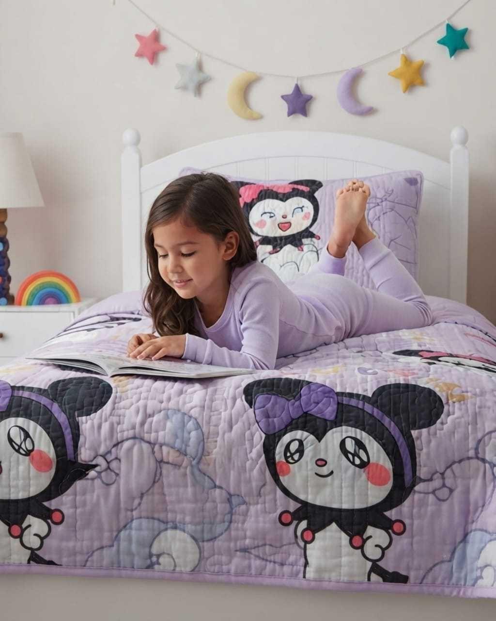 Cubrecama Quilt de Verano Plaza y Media Diseños Infantiles Mas Funda.-3