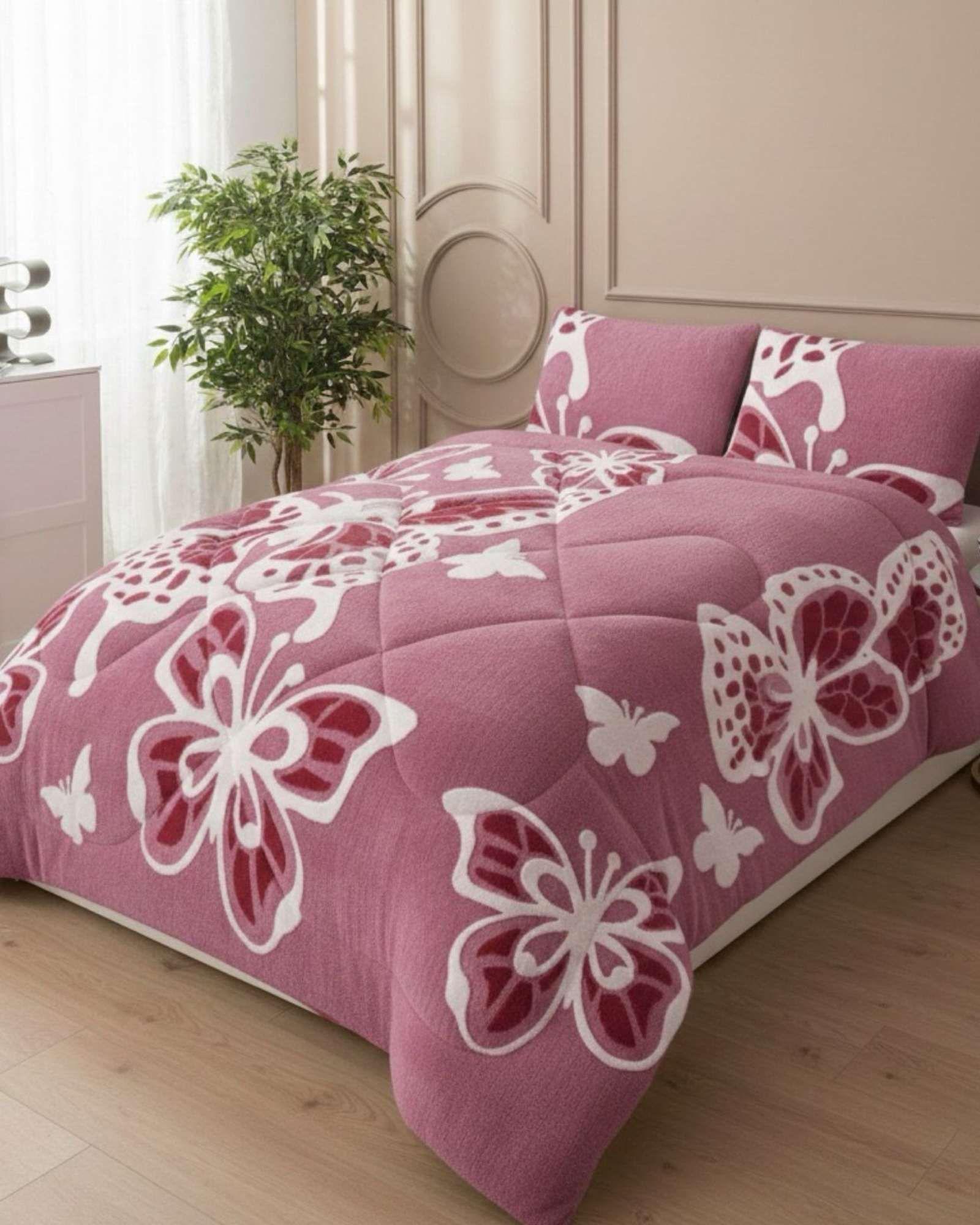 Cubrecama Chiporro Diseño Mariposa Suave y Abrigador Plaza y Media A11-3