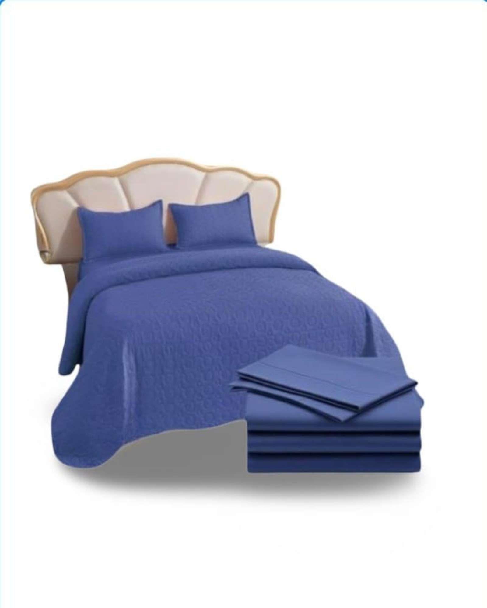 SABANA CON CUBRECAMA DE VERANO 2 PLAZAS + 2 ALMOHADAS s48-4