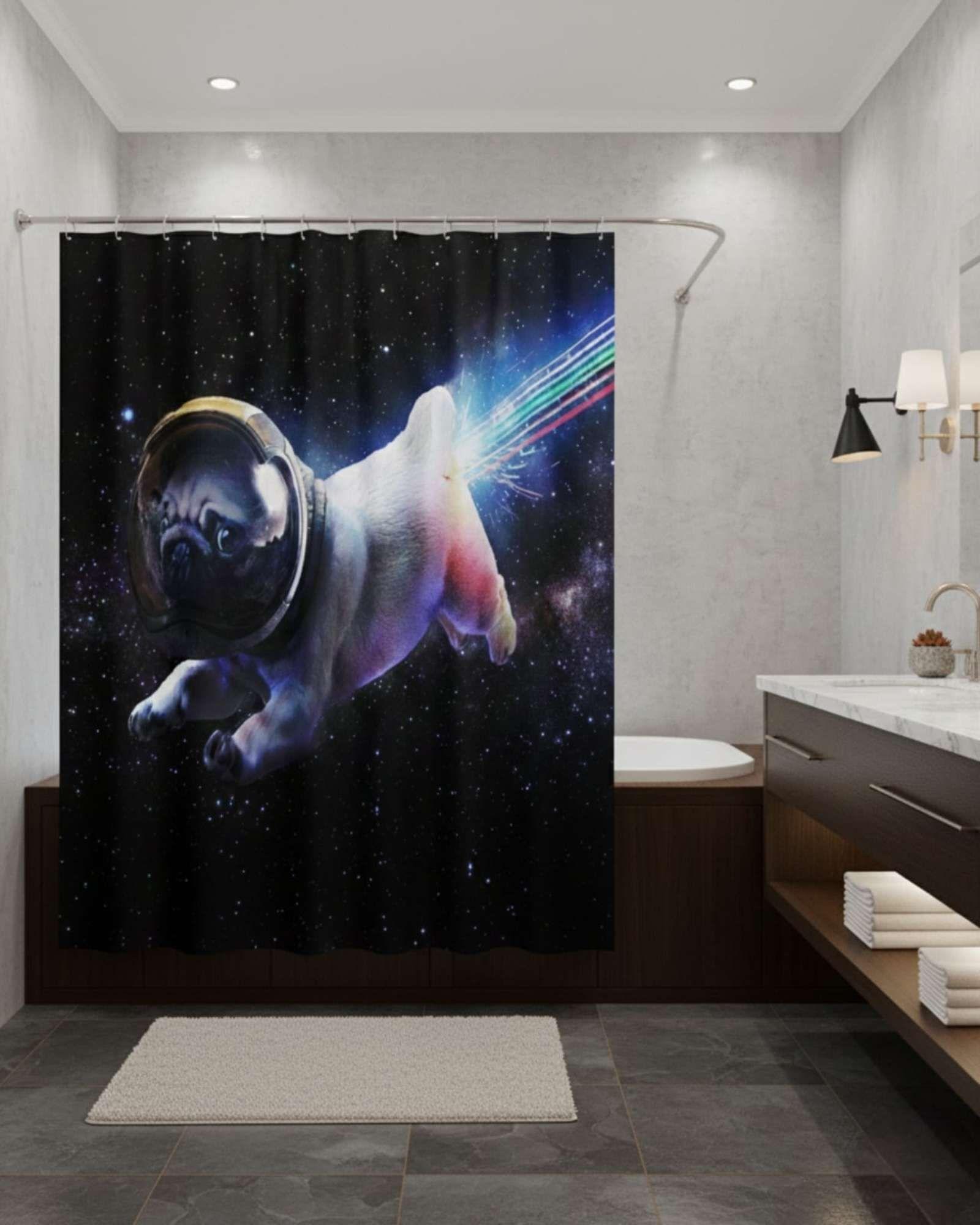 Juego de Cortina de Baño Tela Género + Forro Impermeable T14-0