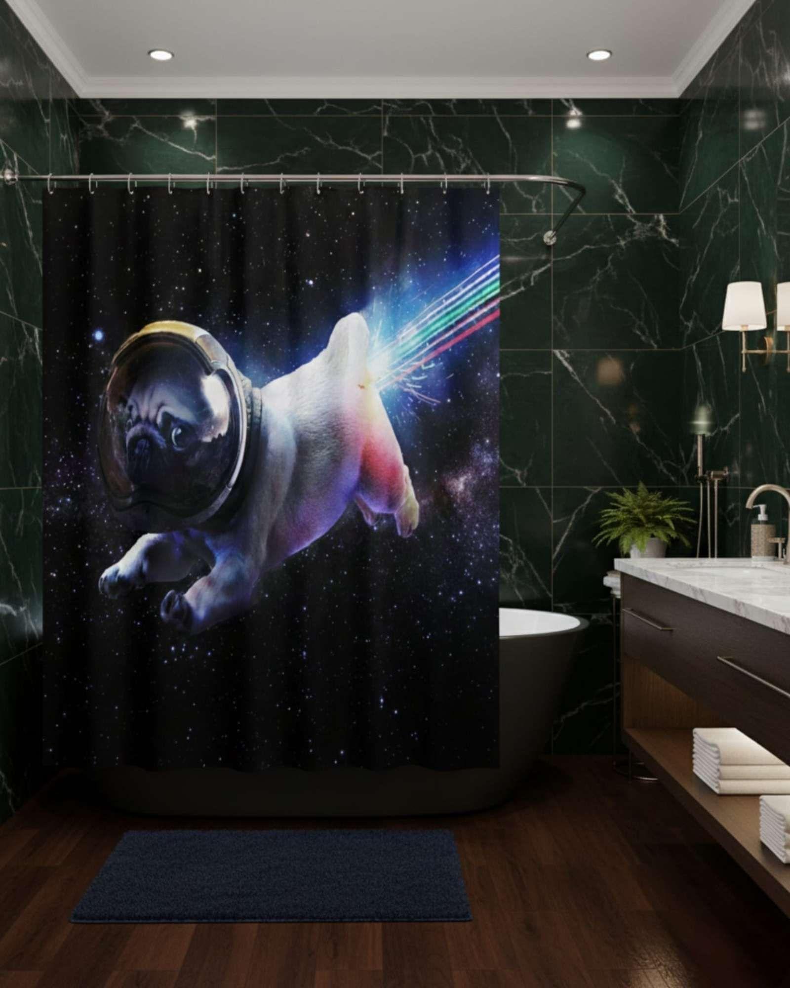 Juego de Cortina de Baño Tela Género + Forro Impermeable T14-1