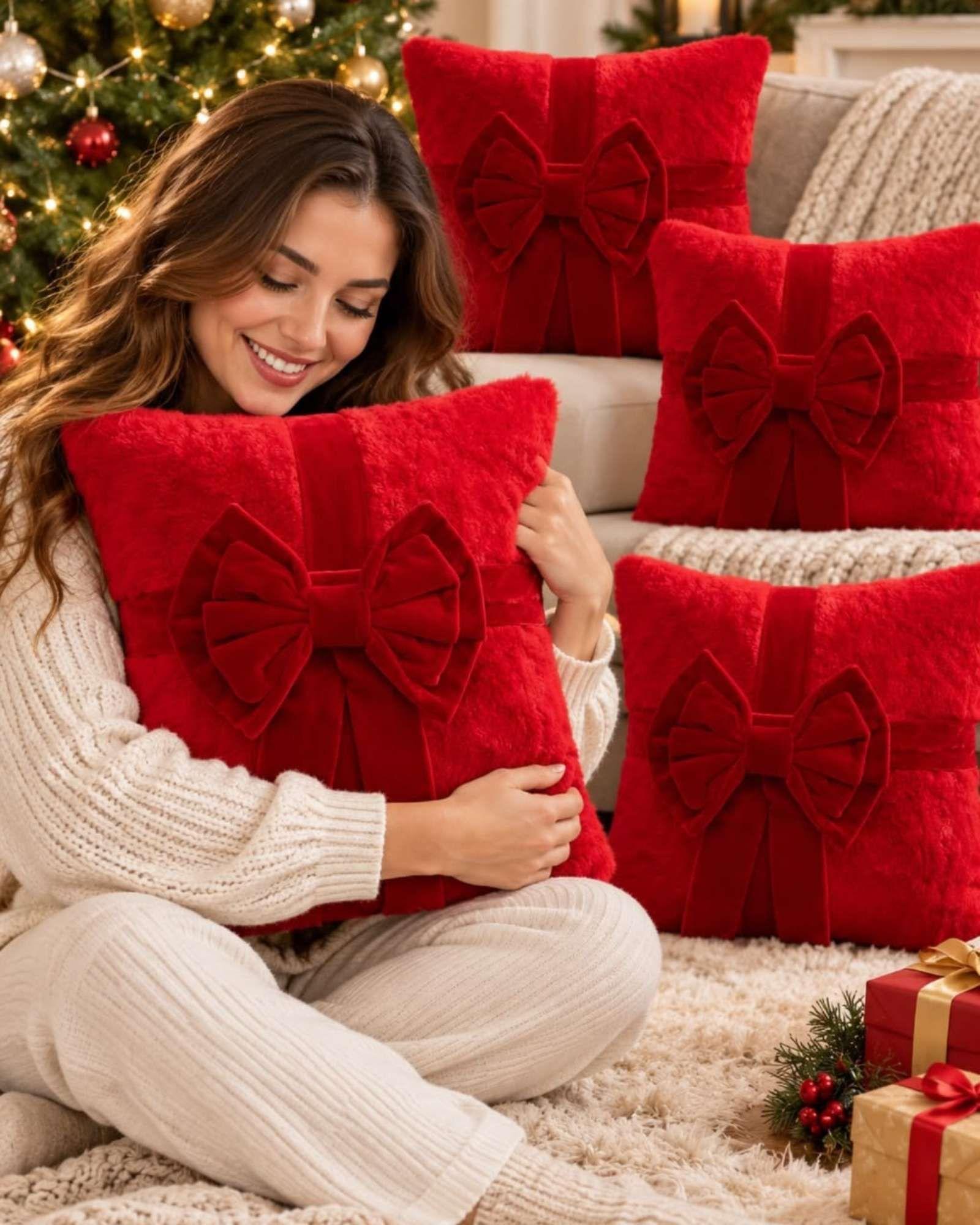 Pack de 4 Fundas para Cojin de Navidad 45x45 cm A08-4