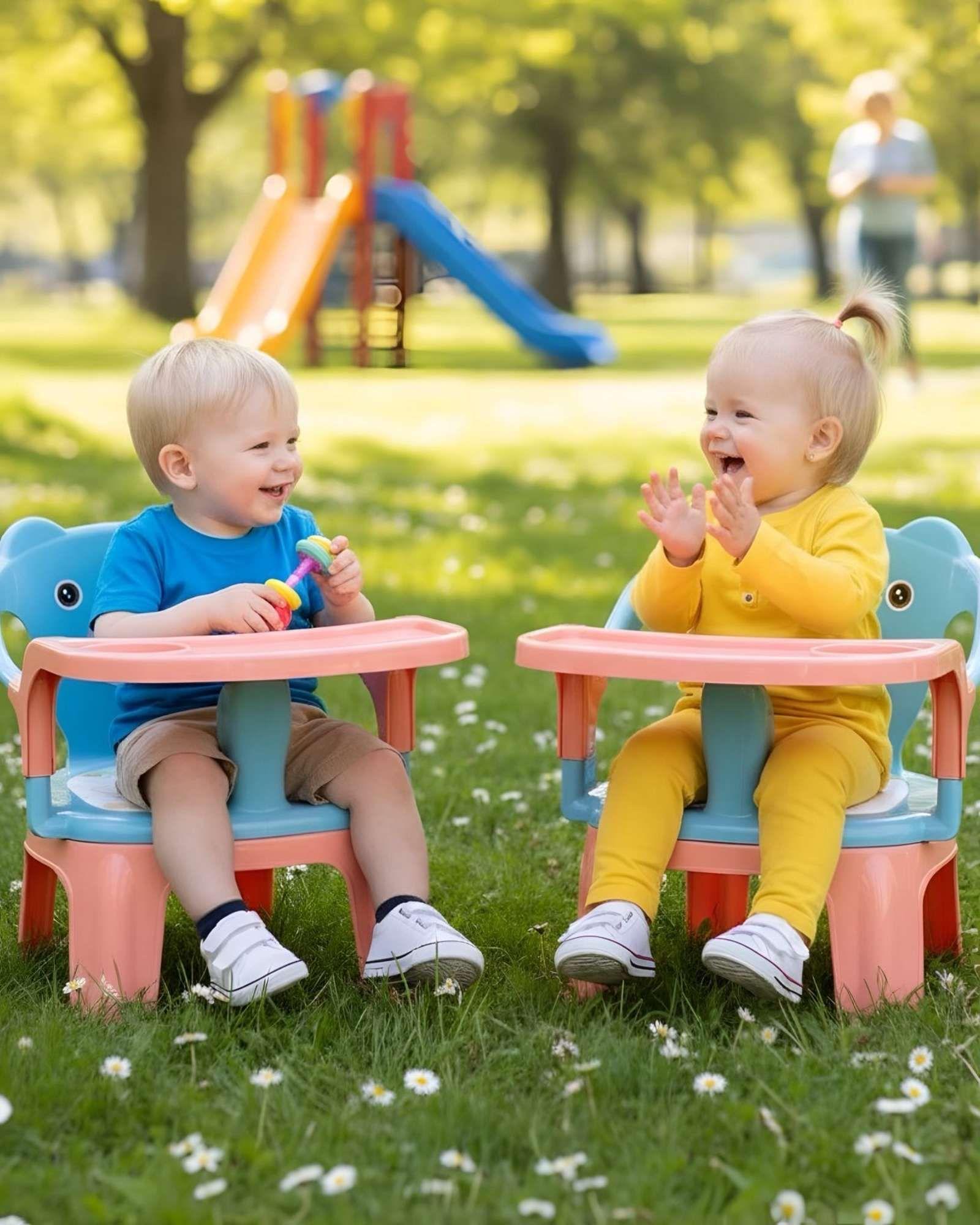 Silla de Comer Infantil con Bandeja extraible Diseño Osito-3