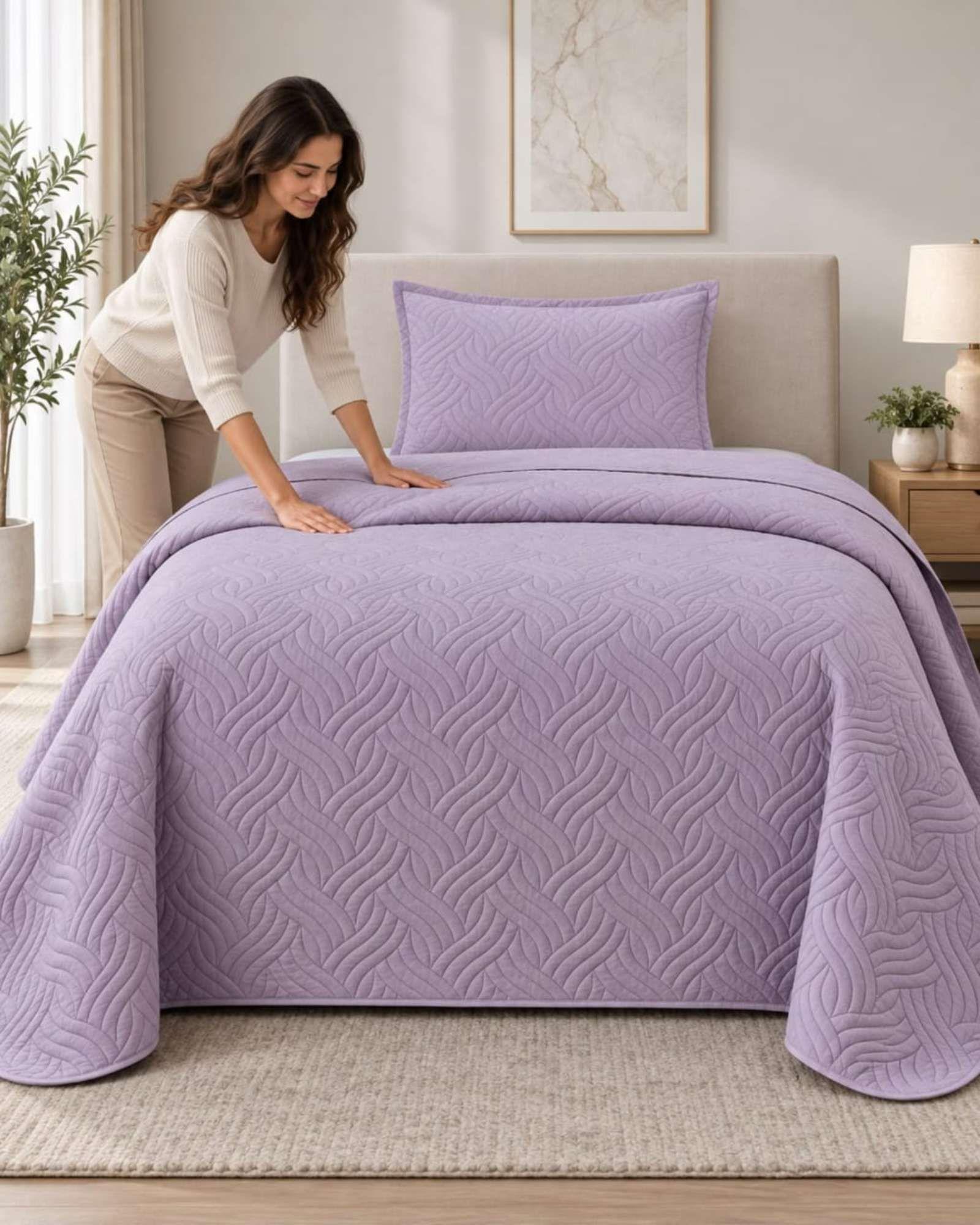 Cubrecama Quilts Plaza y Media  Con Funda De Almohada C18-1