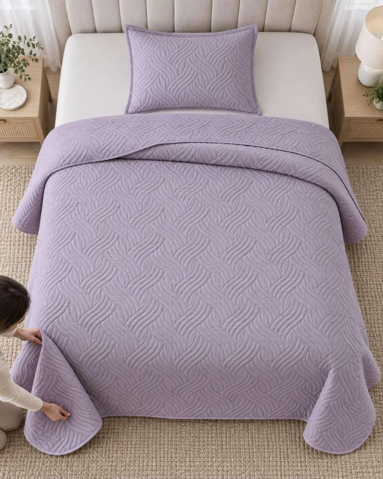 Cubrecama Quilts Plaza y Media  Con Funda De Almohada C18-3