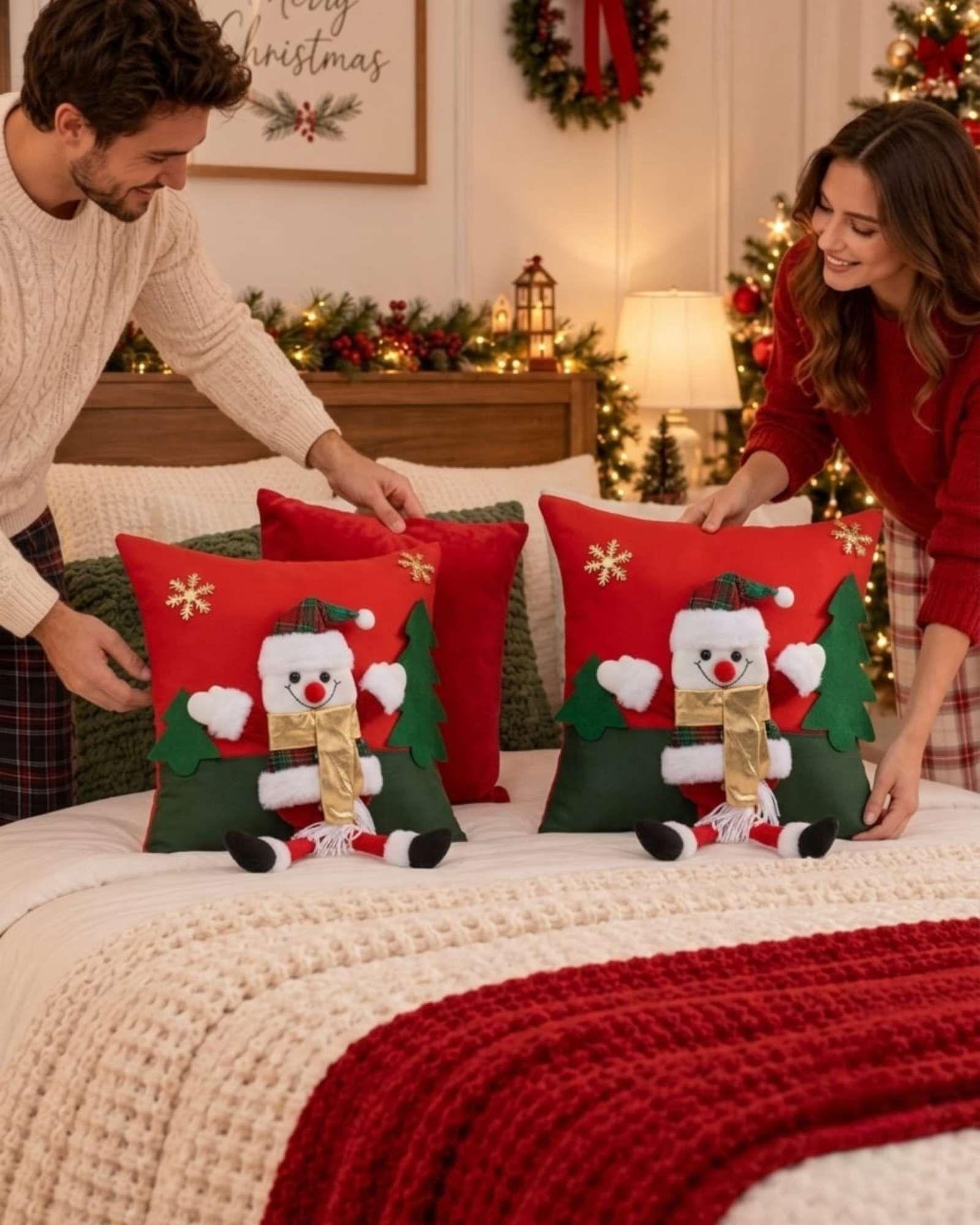 Pack de 2 Fundas para Cojín de Navidad 45x45 cm 10-0