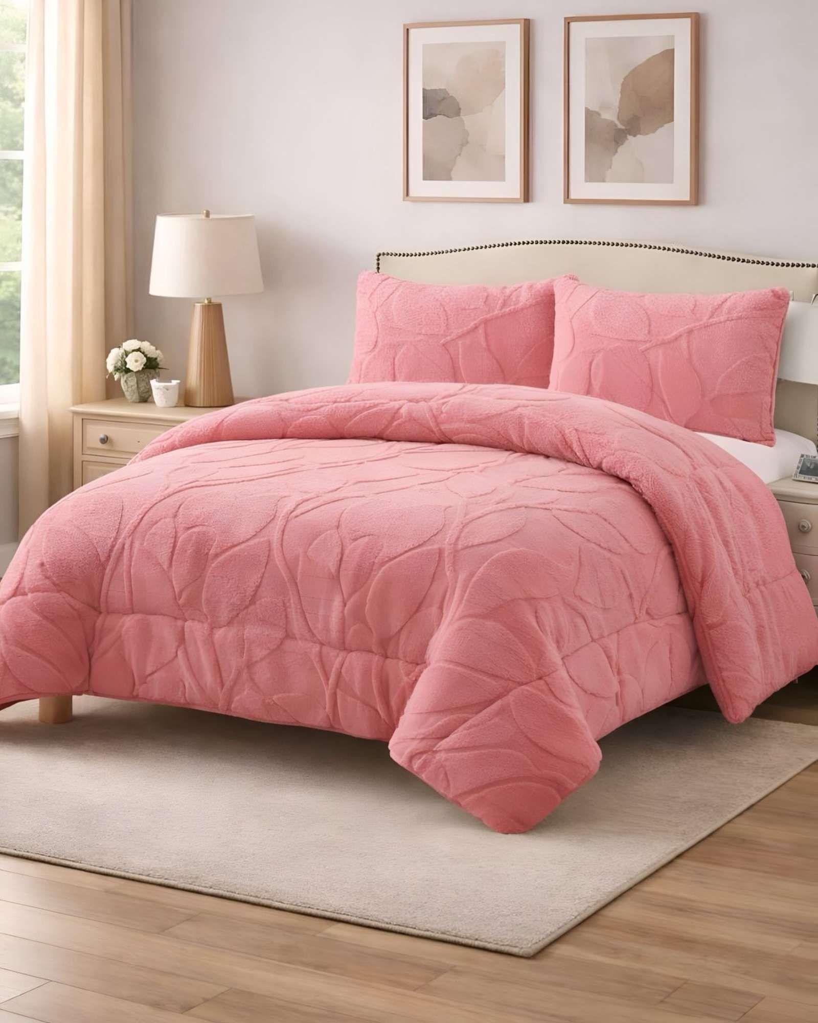 Cubrecama Acolchado con chiporro diseño Texturizado Hojas King K12-4