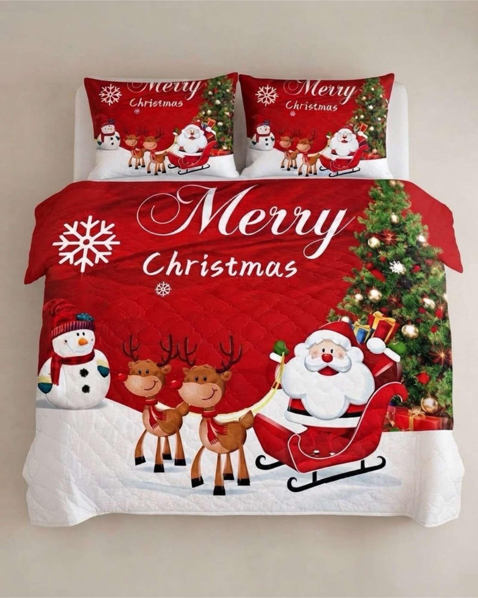 Cubrecama Quilt Navideño 2 Plazas con Diseño  A6-2