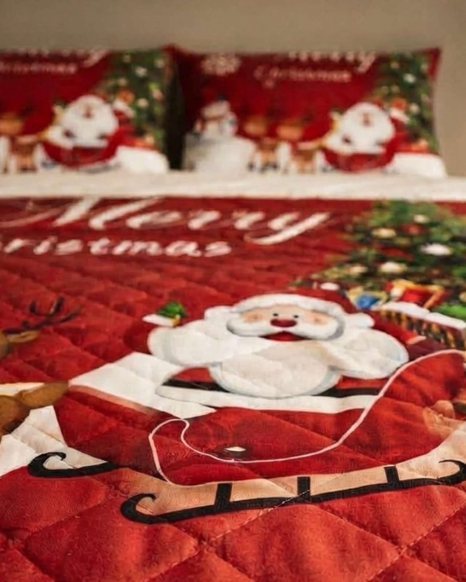Cubrecama Quilt Navideño 2 Plazas con Diseño  A6-3