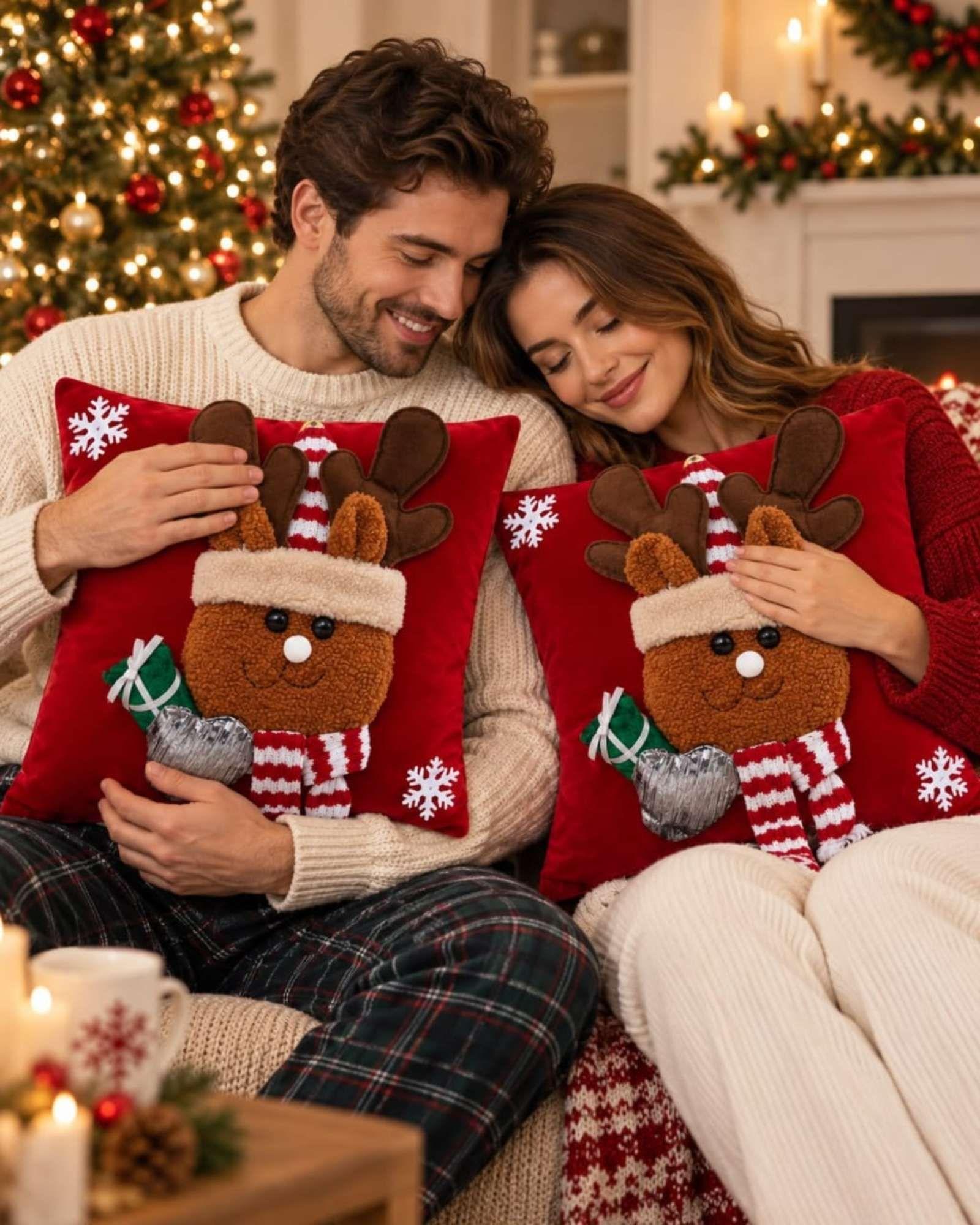 Pack de 2 Fundas para Cojín de Navidad 45x45 cm 3-3
