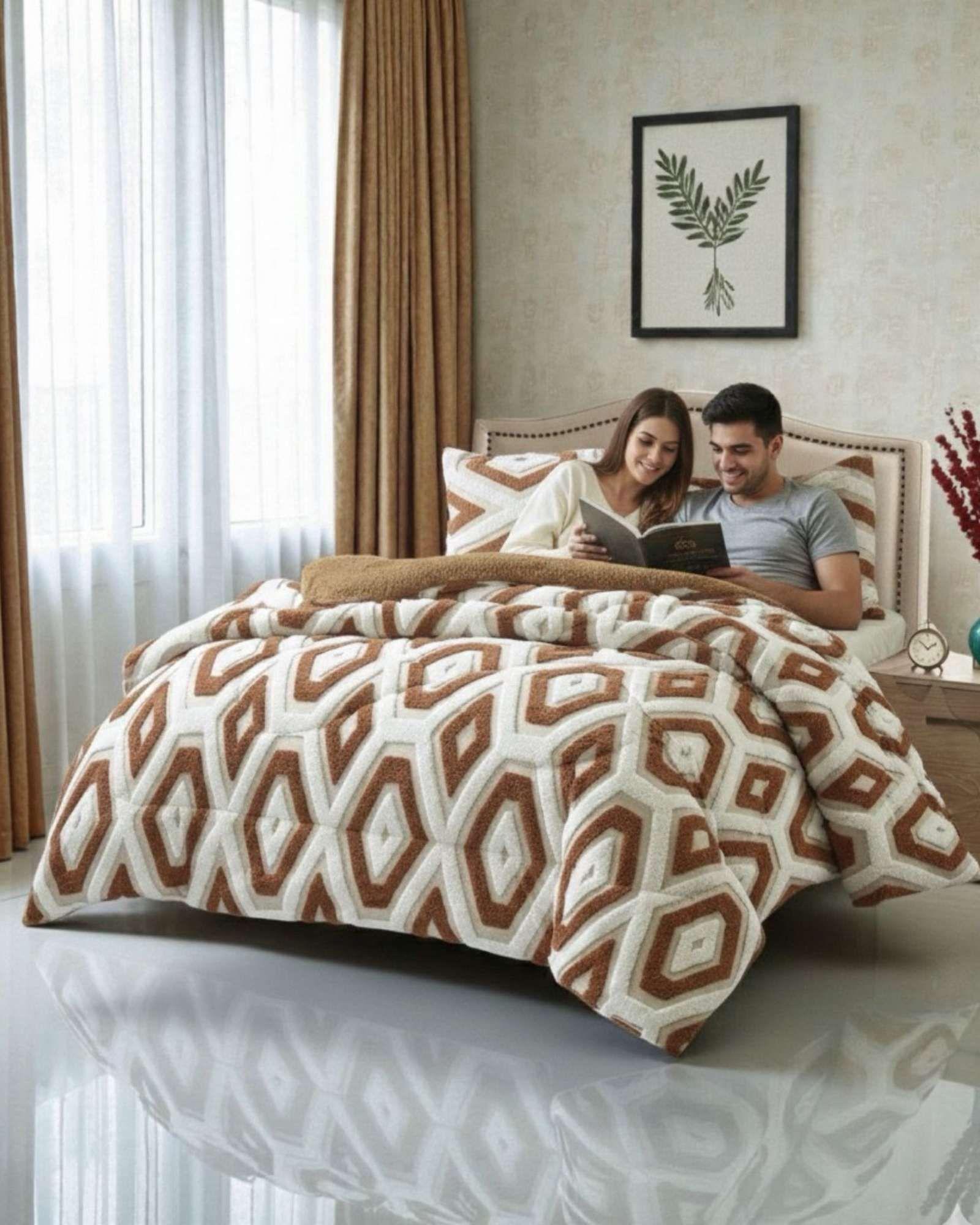 Cubrecama Chiporro Diseño jacquerd Suave y Abrigador Plaza y Media A3-0