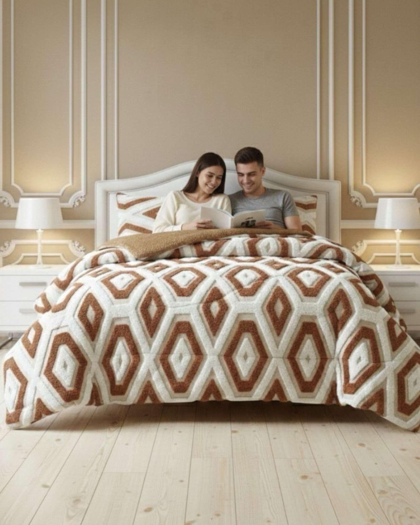 Cubrecama Chiporro Diseño jacquerd Suave y Abrigador Plaza y Media A3-1