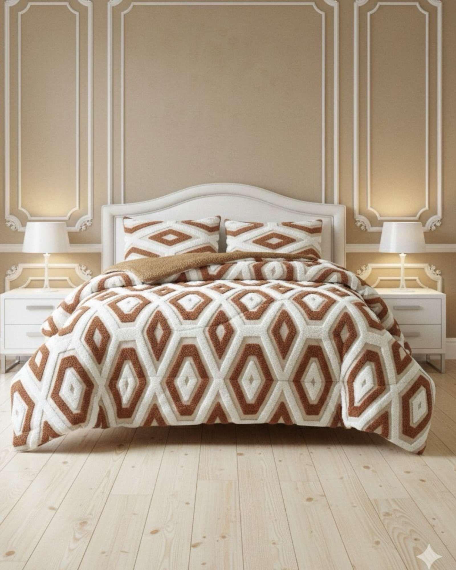 Cubrecama Chiporro Diseño jacquerd Suave y Abrigador Plaza y Media A3-2