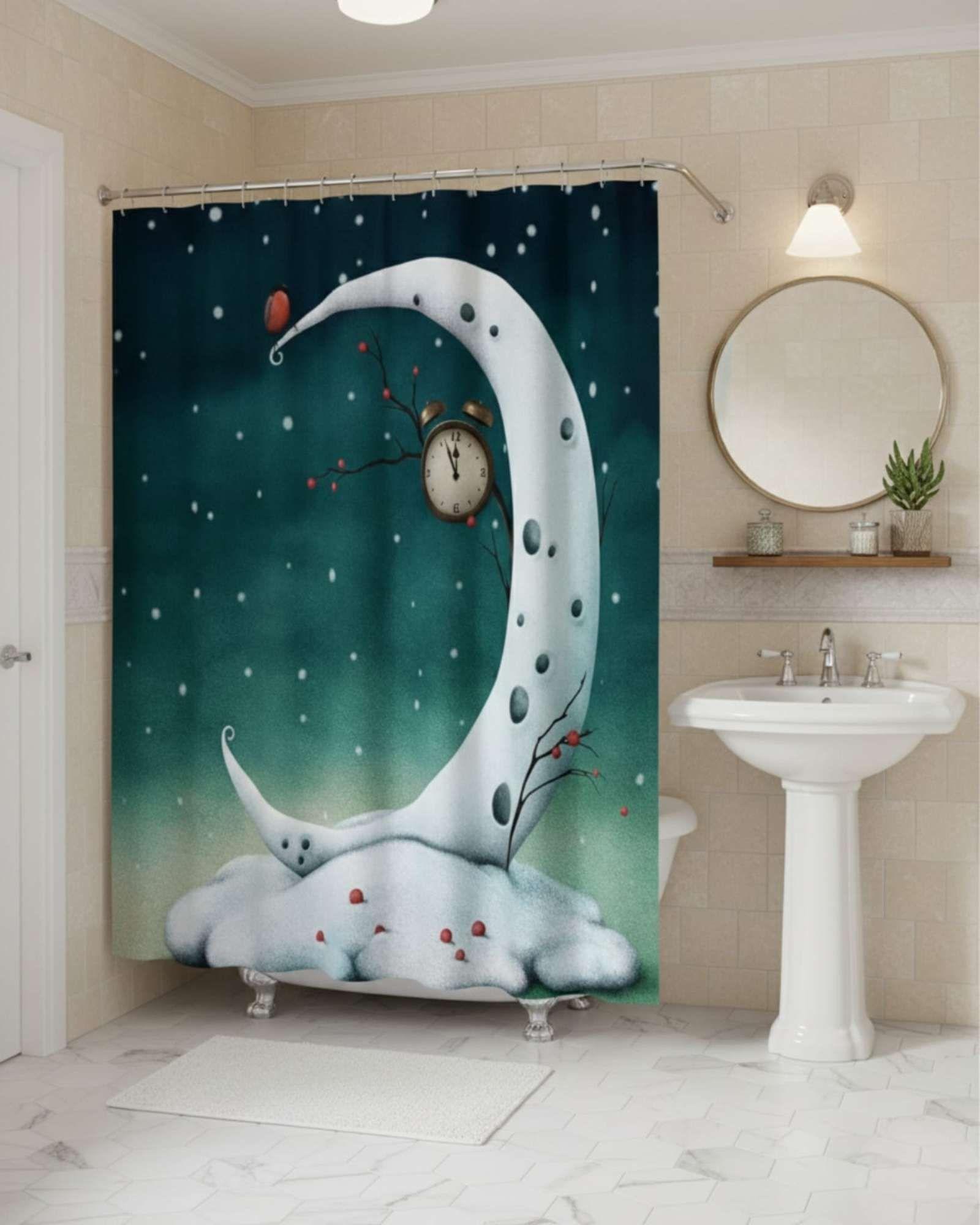Juego de Cortina de Baño Tela Género + Forro Impermeable T6-0
