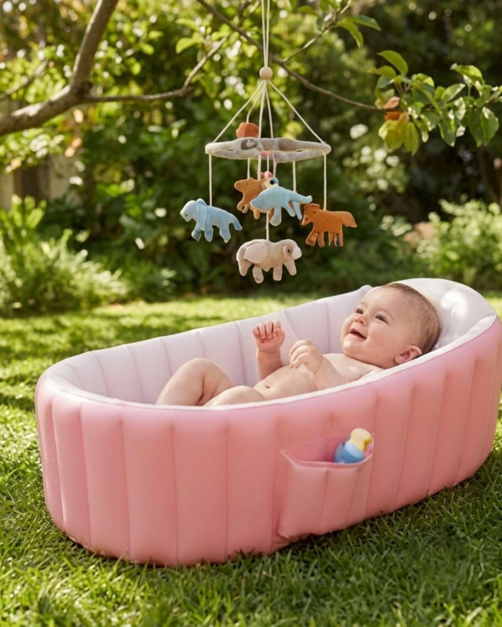 Bañera Tina Para Bebés Inflable Portátil Plegable Antideslizante. -0