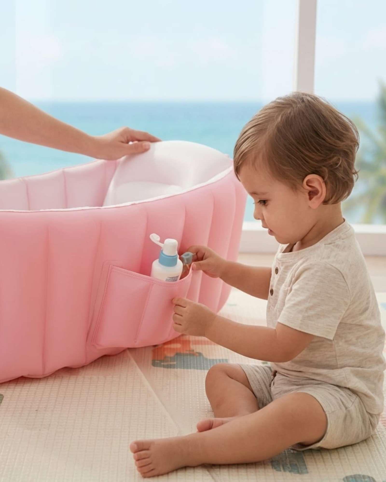 Bañera Tina Para Bebés Inflable Portátil Plegable Antideslizante. -4