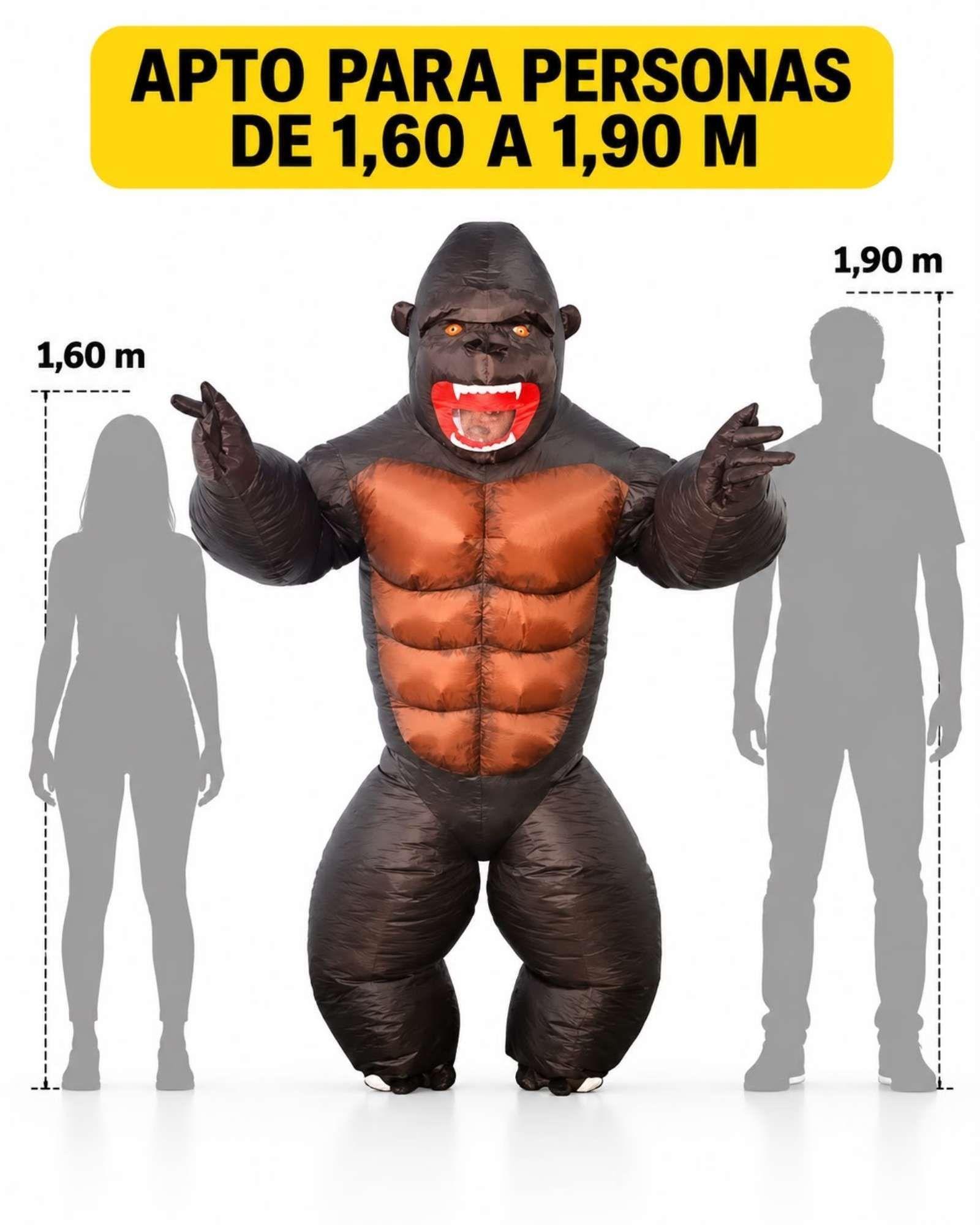 Disfraz Inflable Gorila Gigante 160-190 cm-7