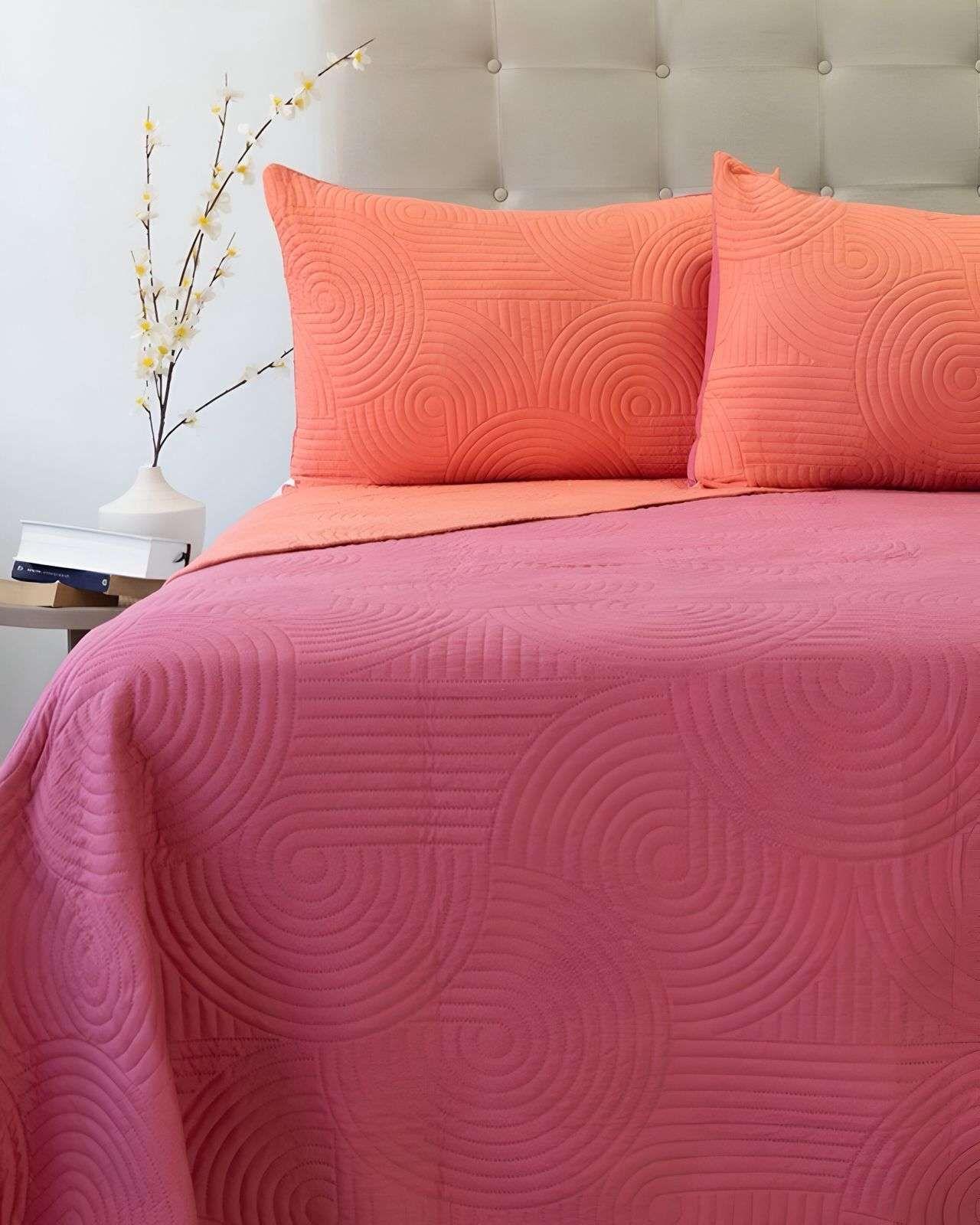 Quilt Cubrecama Bicolor 2 Plazas Doral MAS 2 ALMOHADAS DE REGALO B61-2